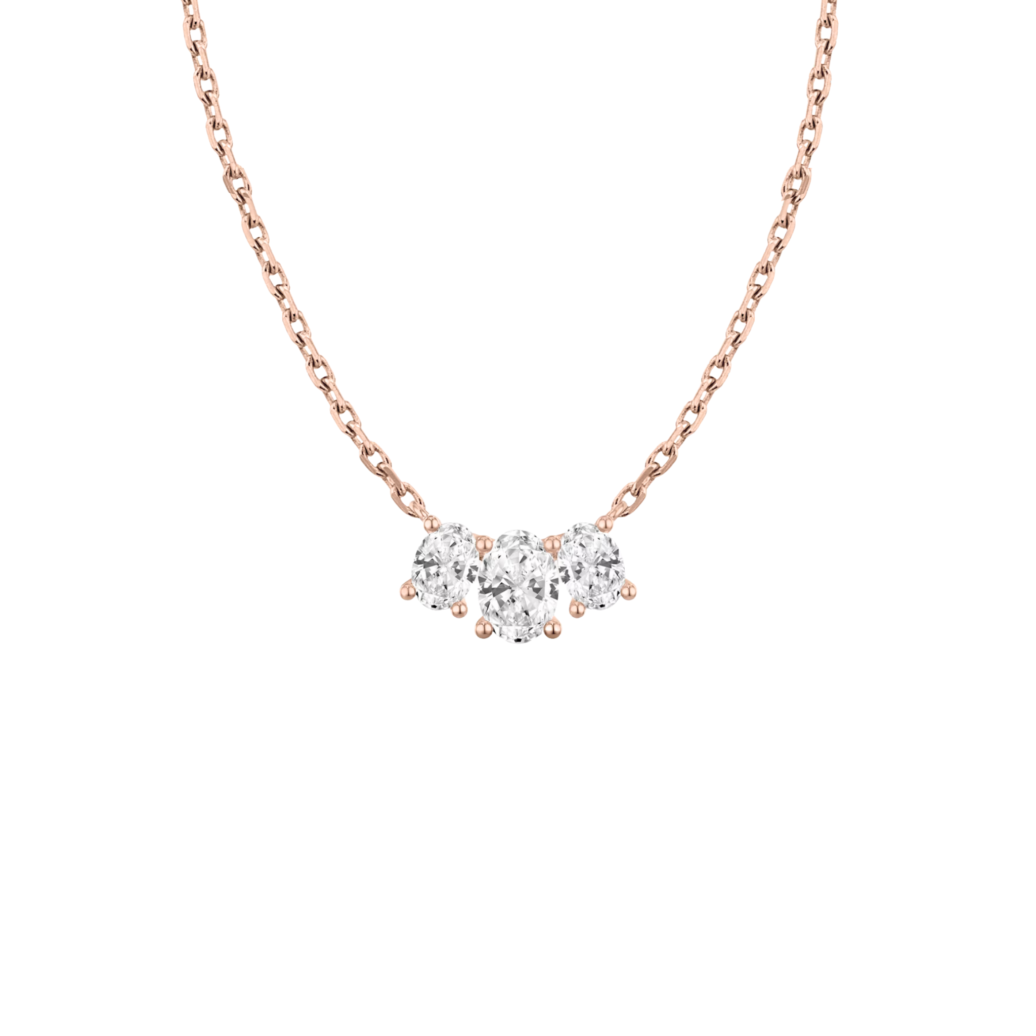 Rivière 3-Stone Oval Diamond Pendant 18K Rose Gold - Holiday Gifts, Gifts for Her, Gifts for wife, Bridemaids Gifts, Best Online Jewelry Store, Most Reputable Diamond Jewelry Store, Best Online Jewelry Dubai, Europe and North America. Fast Online Shipping Jewelry, Natural Diamond Jewelry, Lab Grown Diamond Jewelry, Best Birthday Gift Ideas, Best Anniversary Gift Ideas, Best Christmas Gift Idea, Best Engagement Ring Brand, Best Jewelry Brand, Christmas Shopping. 