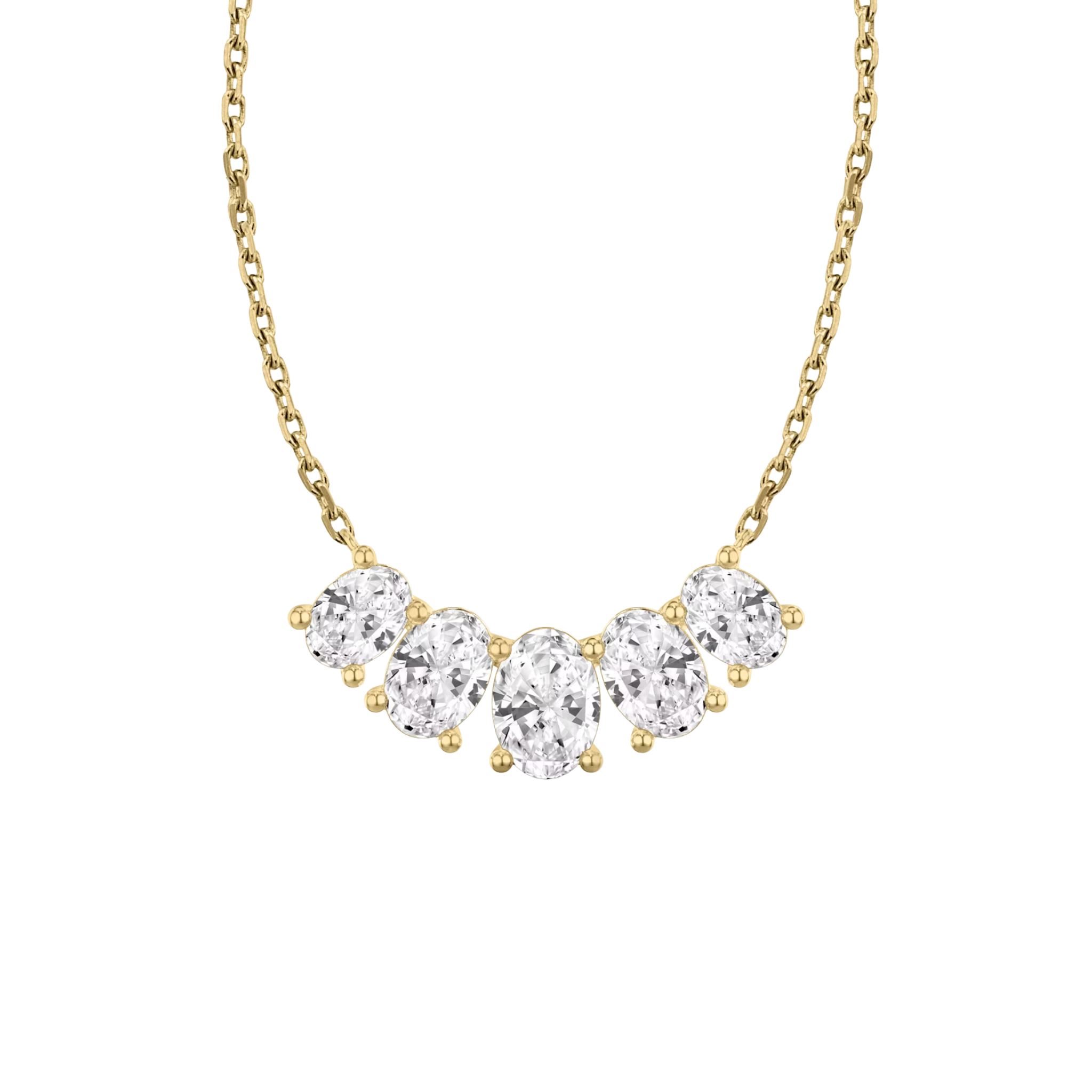 Rivière 5-Stone Oval-Cut Diamond Pendant 18K Gold - Holiday Gifts, Gifts for Her, Gifts for wife, Bridemaids Gifts, Best Online Jewelry Store, Most Reputable Diamond Jewelry Store, Best Online Jewelry Dubai, Europe and North America. Fast Online Shipping Jewelry, Natural Diamond Jewelry, Lab Grown Diamond Jewelry, Best Birthday Gift Ideas, Best Anniversary Gift Ideas, Best Christmas Gift Idea, Best Engagement Ring Brand, Best Jewelry Brand, Christmas Shopping. 