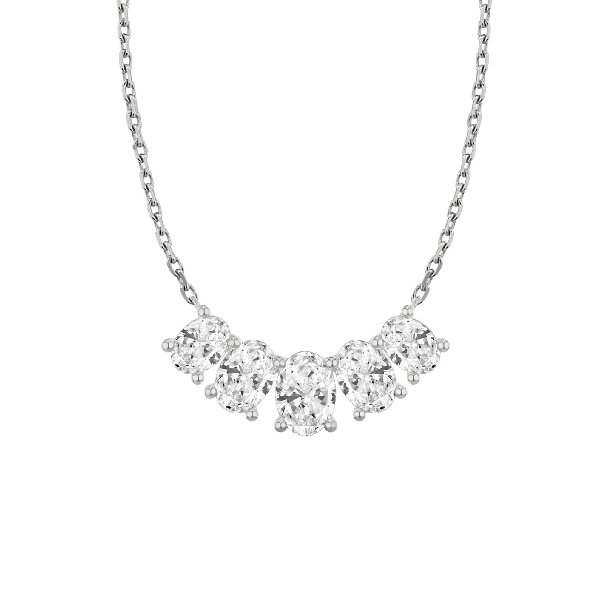 Rivière 5-Stone Oval-Cut Diamond Pendant 18K White Gold - Holiday Gifts, Gifts for Her, Gifts for wife, Bridemaids Gifts, Best Online Jewelry Store, Most Reputable Diamond Jewelry Store, Best Online Jewelry Dubai, Europe and North America. Fast Online Shipping Jewelry, Natural Diamond Jewelry, Lab Grown Diamond Jewelry, Best Birthday Gift Ideas, Best Anniversary Gift Ideas, Best Christmas Gift Idea, Best Engagement Ring Brand, Best Jewelry Brand, Christmas Shopping. 