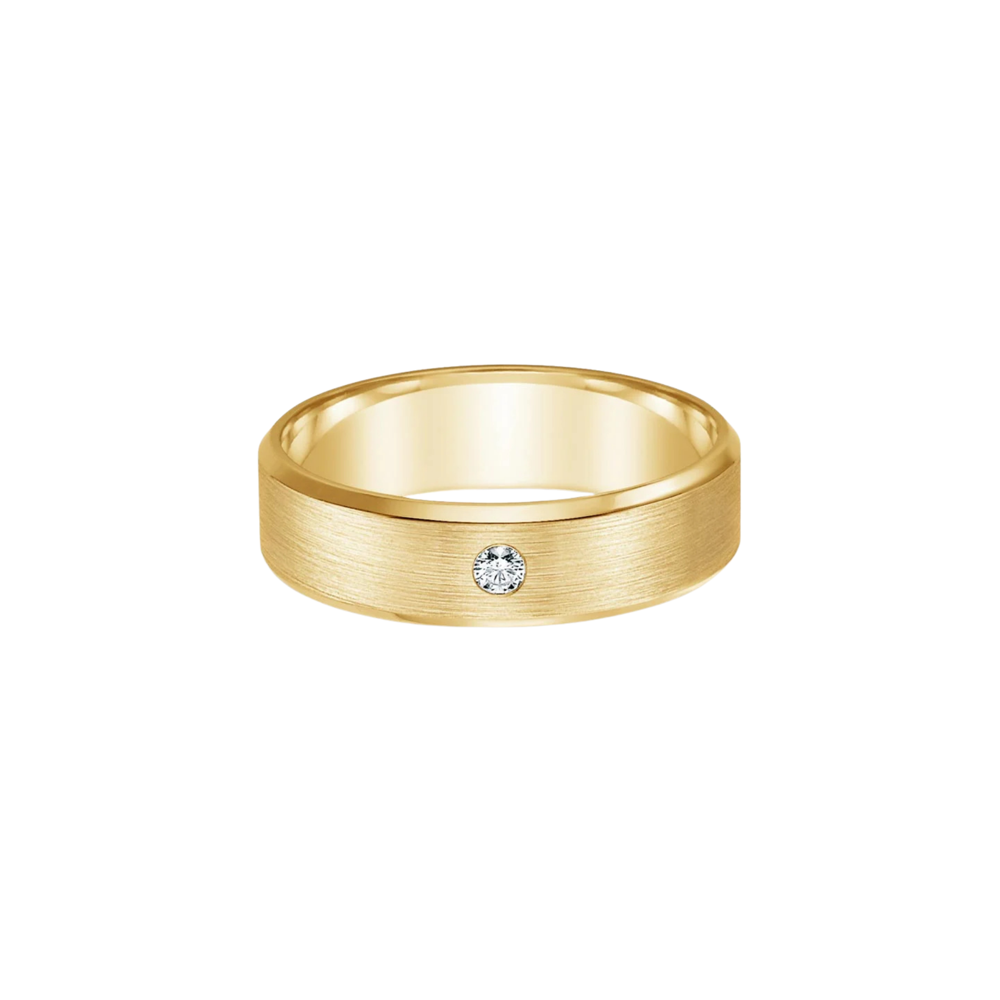 Ronan Brushed Diamond 7mm Band in 18K Gold - Natural diamond and lab grown diamond engagement rings and wedding bands at unbeatable prices. Best bridal jewelry collections in Dubai and Abu Dhabi, featuring custom-made rings, timeless solitaires, and luxury wedding sets. Richie Gold & Diamond in the heart of Dubai Gold Souk — your trusted destination for engagement rings, wedding bands, and fine jewelry in the UAE, Dubai Mall, Fashion Avenue, Mall of the Emirates, and Palm Jumeirah.