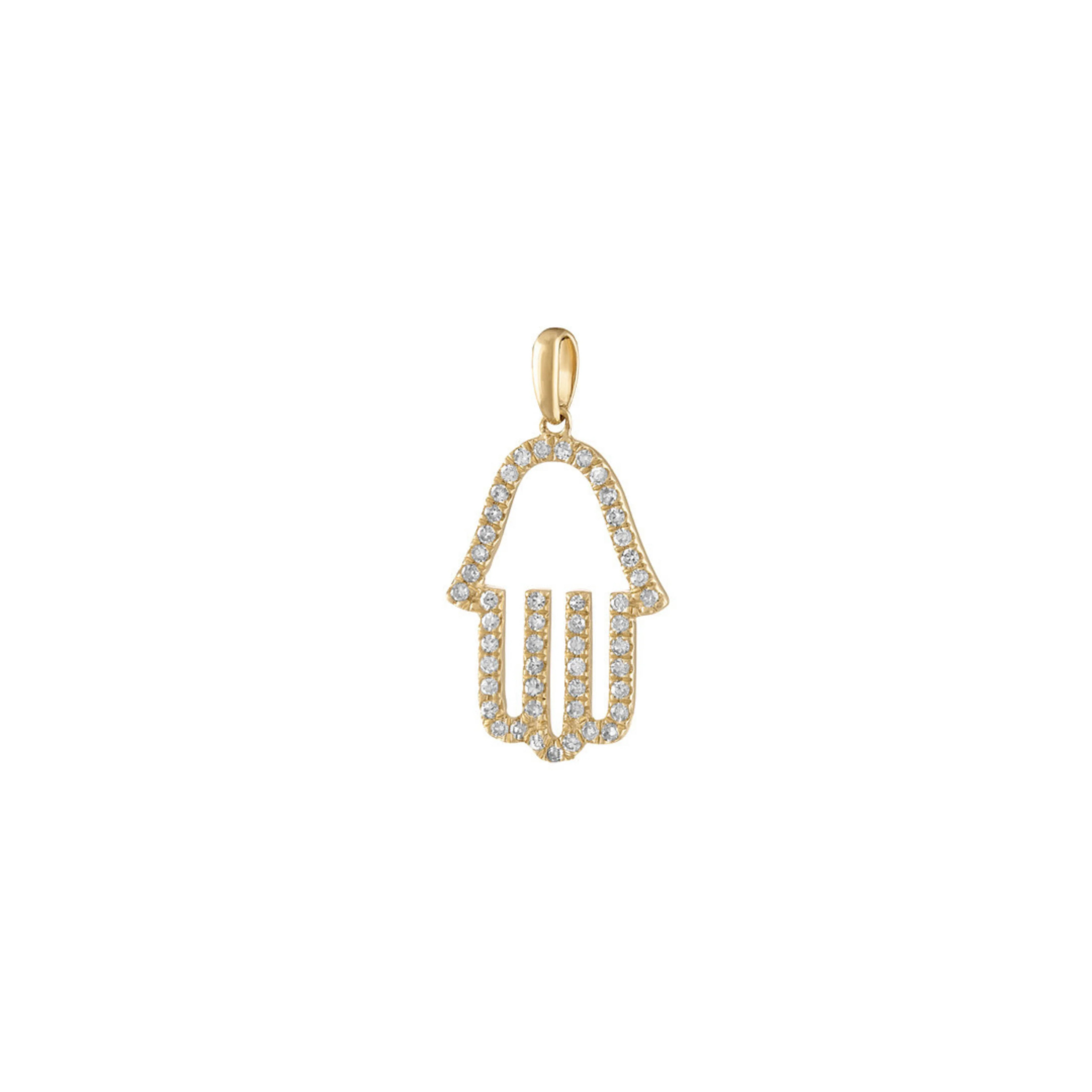Safiya Diamond Hamsa Charm 18K Gold - Natural Diamonds & Lab Grown Diamonds  - Best prices for jewelry and diamonds. The best jewelry to shop in Dubai and Abu Dhabi - Dubai Tourism. Best Shopping in Dubai Mall - Fashion Avenue, Mall of Emirates, Dubai, Palm Jumeirah and UAE. Hip-hop custom jewelry and manufacturer supplier - diamond and gold wholesaler. The best place to visit in Dubai during vacation. Richie Gold & Diamond is located in Dubai Gold Souk