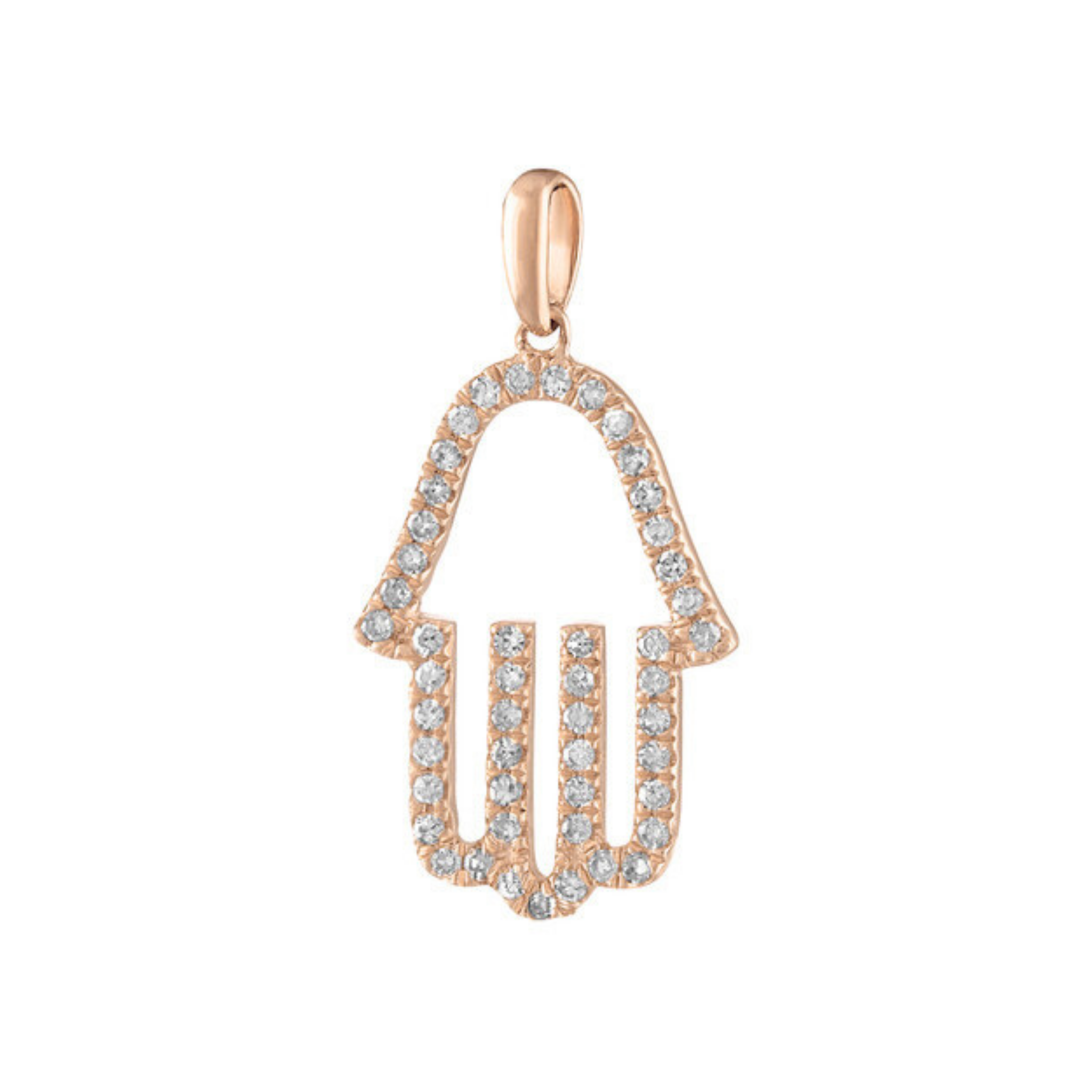 Safiya Diamond Hamsa Charm 18K Rose Gold - Natural Diamonds & Lab Grown Diamonds  - Best prices for jewelry and diamonds. The best jewelry to shop in Dubai and Abu Dhabi - Dubai Tourism. Best Shopping in Dubai Mall - Fashion Avenue, Mall of Emirates, Dubai, Palm Jumeirah and UAE. Hip-hop custom jewelry and manufacturer supplier - diamond and gold wholesaler. The best place to visit in Dubai during vacation. Richie Gold & Diamond is located in Dubai Gold Souk