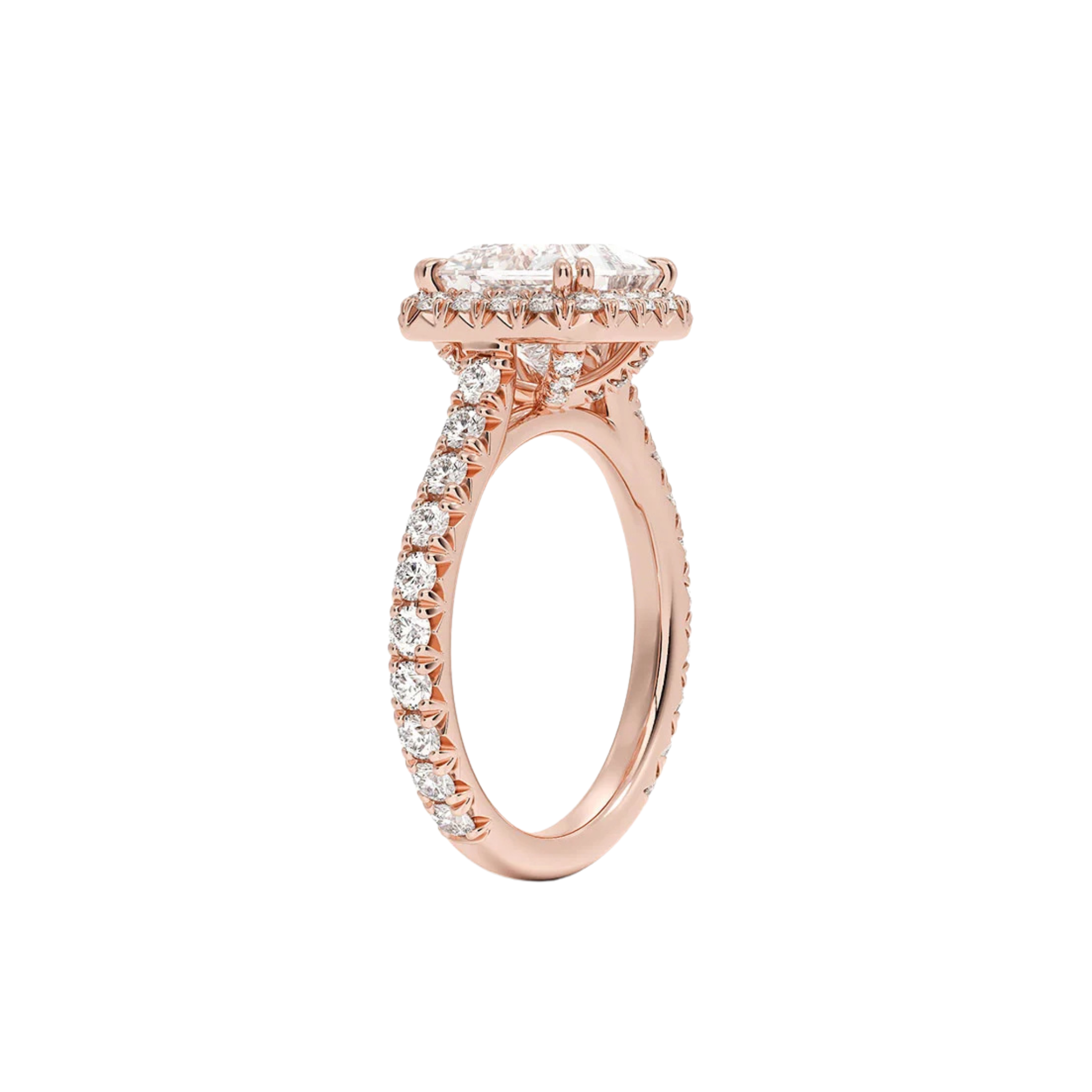 Seliora Princess Halo Three-Quarter Pavé Ring 18K Rose Gold - Best prices for jewelry and diamonds. The best jewelry to shop in Dubai and Abu Dhabi - Dubai Tourism. Best Shopping in Dubai Mall - Fashion Avenue, Mall of Emirates, Dubai, Palm Jumeirah and UAE. Hip-hop custom jewelry and manufacturer supplier - diamond and gold wholesaler. The best place to visit in Dubai during vacation. Richie Gold & Diamond is located in Dubai Gold Souk