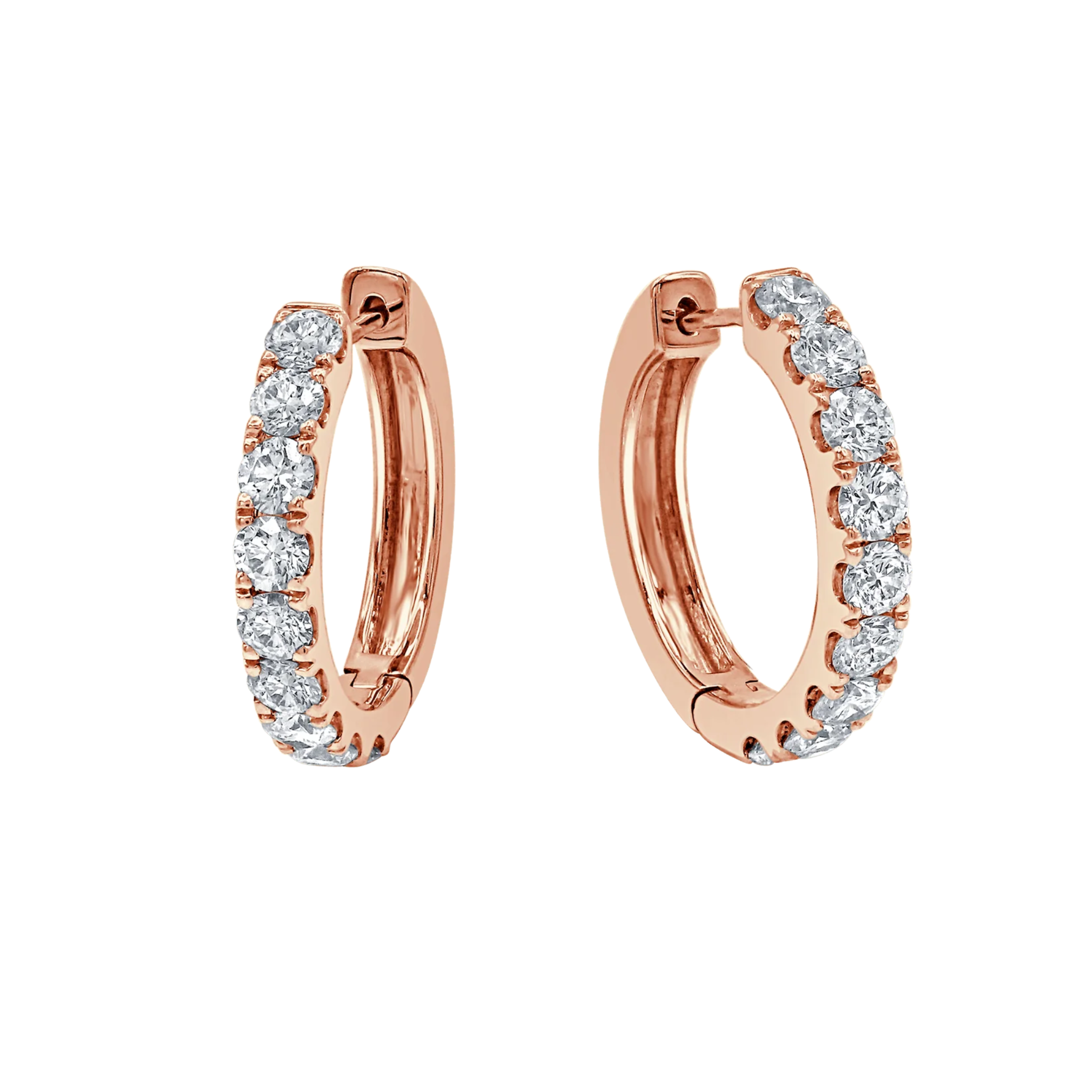 Serel Large Classic Diamond Huggie Earrings 18K Rose Gold - Natural Diamonds & Lab Grown Diamonds  - Best prices for jewelry and diamonds. The best jewelry to shop in Dubai and Abu Dhabi - Dubai Tourism. Best Shopping in Dubai Mall - Fashion Avenue, Mall of Emirates, Dubai, Palm Jumeirah and UAE. Hip-hop custom jewelry and manufacturer supplier - diamond and gold wholesaler. The best place to visit in Dubai during vacation. Richie Gold & Diamond is located in Dubai Gold Souk