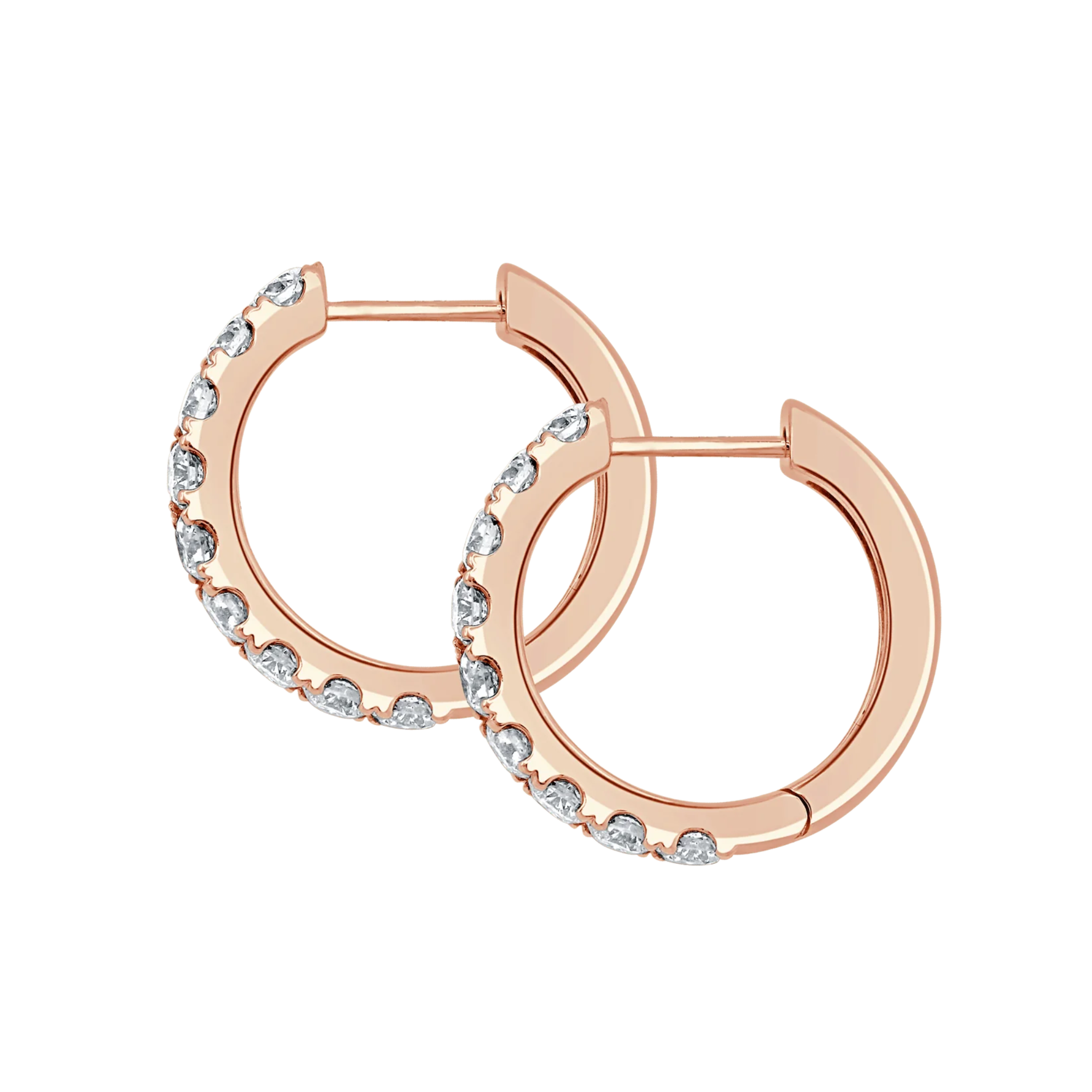 Serel Large Classic Diamond Huggie Earrings 18K Rose Gold - Natural Diamonds & Lab Grown Diamonds  - Best prices for jewelry and diamonds. The best jewelry to shop in Dubai and Abu Dhabi - Dubai Tourism. Best Shopping in Dubai Mall - Fashion Avenue, Mall of Emirates, Dubai, Palm Jumeirah and UAE. Hip-hop custom jewelry and manufacturer supplier - diamond and gold wholesaler. The best place to visit in Dubai during vacation. Richie Gold & Diamond is located in Dubai Gold Souk