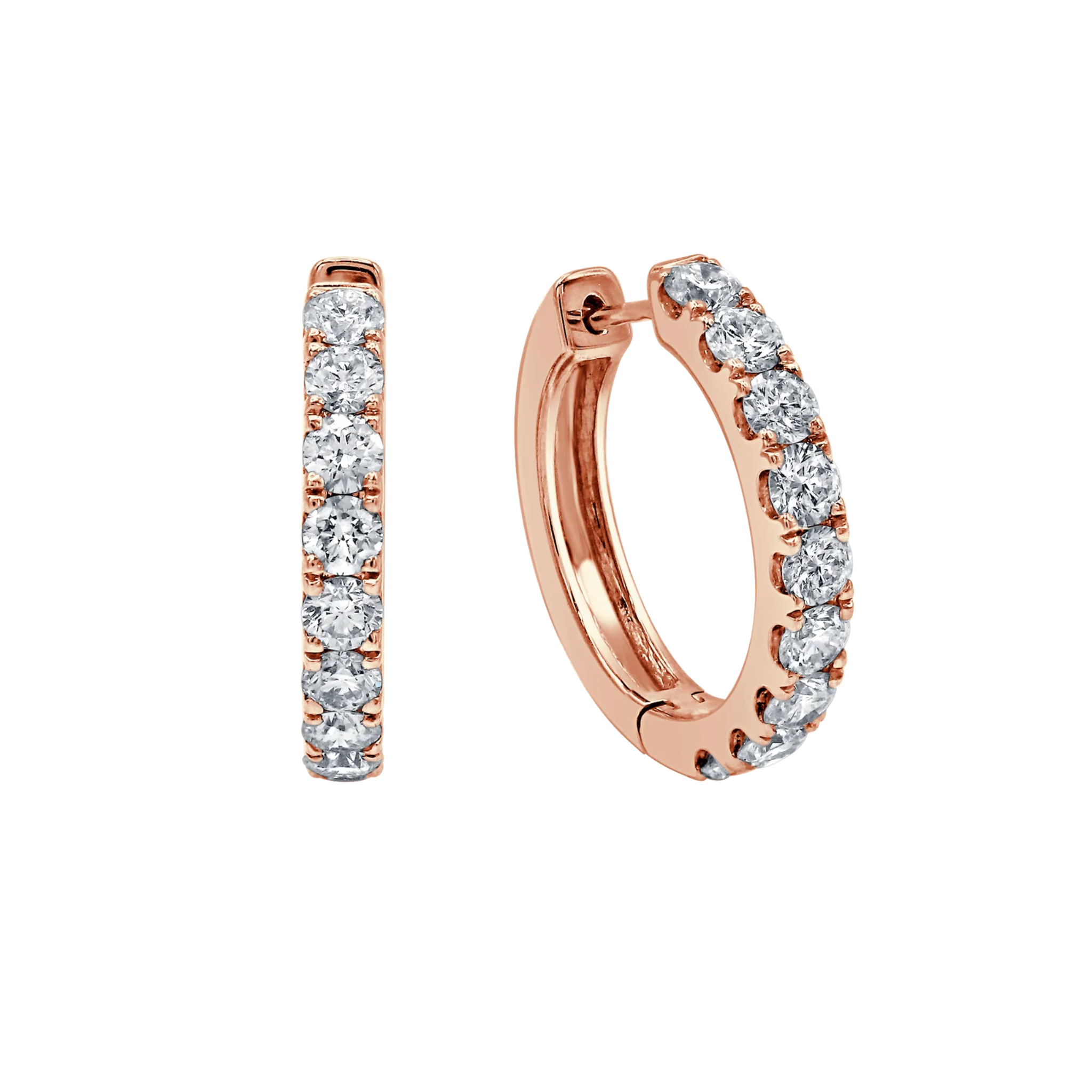 Serel Large Classic Diamond Huggie Earrings 18K Rose Gold - Natural Diamonds & Lab Grown Diamonds  - Best prices for jewelry and diamonds. The best jewelry to shop in Dubai and Abu Dhabi - Dubai Tourism. Best Shopping in Dubai Mall - Fashion Avenue, Mall of Emirates, Dubai, Palm Jumeirah and UAE. Hip-hop custom jewelry and manufacturer supplier - diamond and gold wholesaler. The best place to visit in Dubai during vacation. Richie Gold & Diamond is located in Dubai Gold Souk