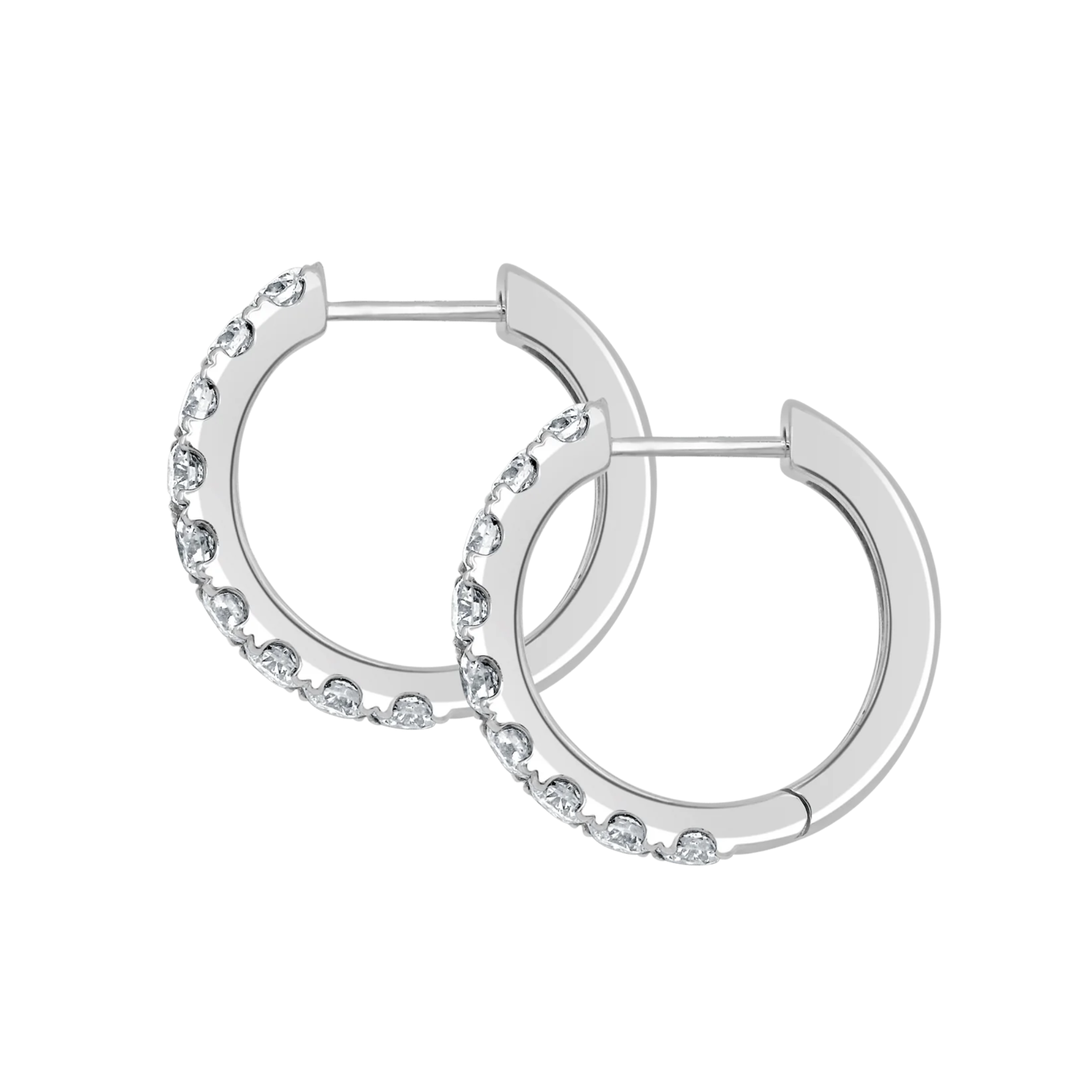 Serel Large Classic Diamond Huggie Earrings 18K White Gold - Natural Diamonds & Lab Grown Diamonds  - Best prices for jewelry and diamonds. The best jewelry to shop in Dubai and Abu Dhabi - Dubai Tourism. Best Shopping in Dubai Mall - Fashion Avenue, Mall of Emirates, Dubai, Palm Jumeirah and UAE. Hip-hop custom jewelry and manufacturer supplier - diamond and gold wholesaler. The best place to visit in Dubai during vacation. Richie Gold & Diamond is located in Dubai Gold Souk