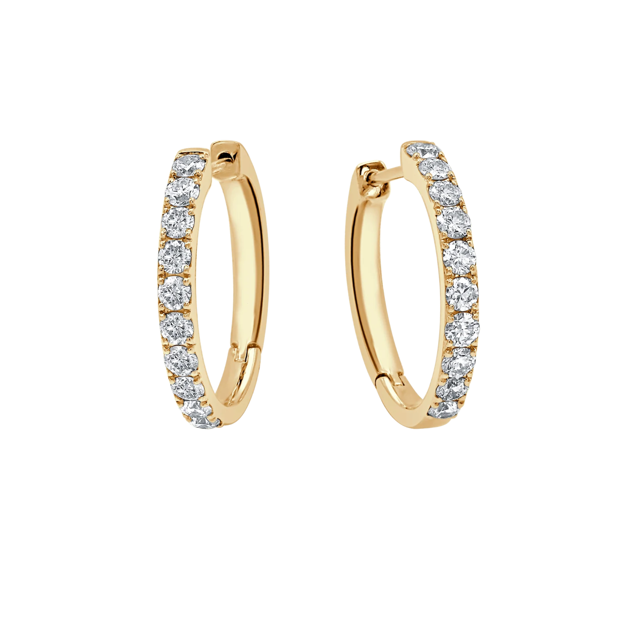 Serel Medium Classic Diamond Huggie Earrings 18K Gold - Natural Diamonds & Lab Grown Diamonds  - Best prices for jewelry and diamonds. The best jewelry to shop in Dubai and Abu Dhabi - Dubai Tourism. Best Shopping in Dubai Mall - Fashion Avenue, Mall of Emirates, Dubai, Palm Jumeirah and UAE. Hip-hop custom jewelry and manufacturer supplier - diamond and gold wholesaler. The best place to visit in Dubai during vacation. Richie Gold & Diamond is located in Dubai Gold Souk