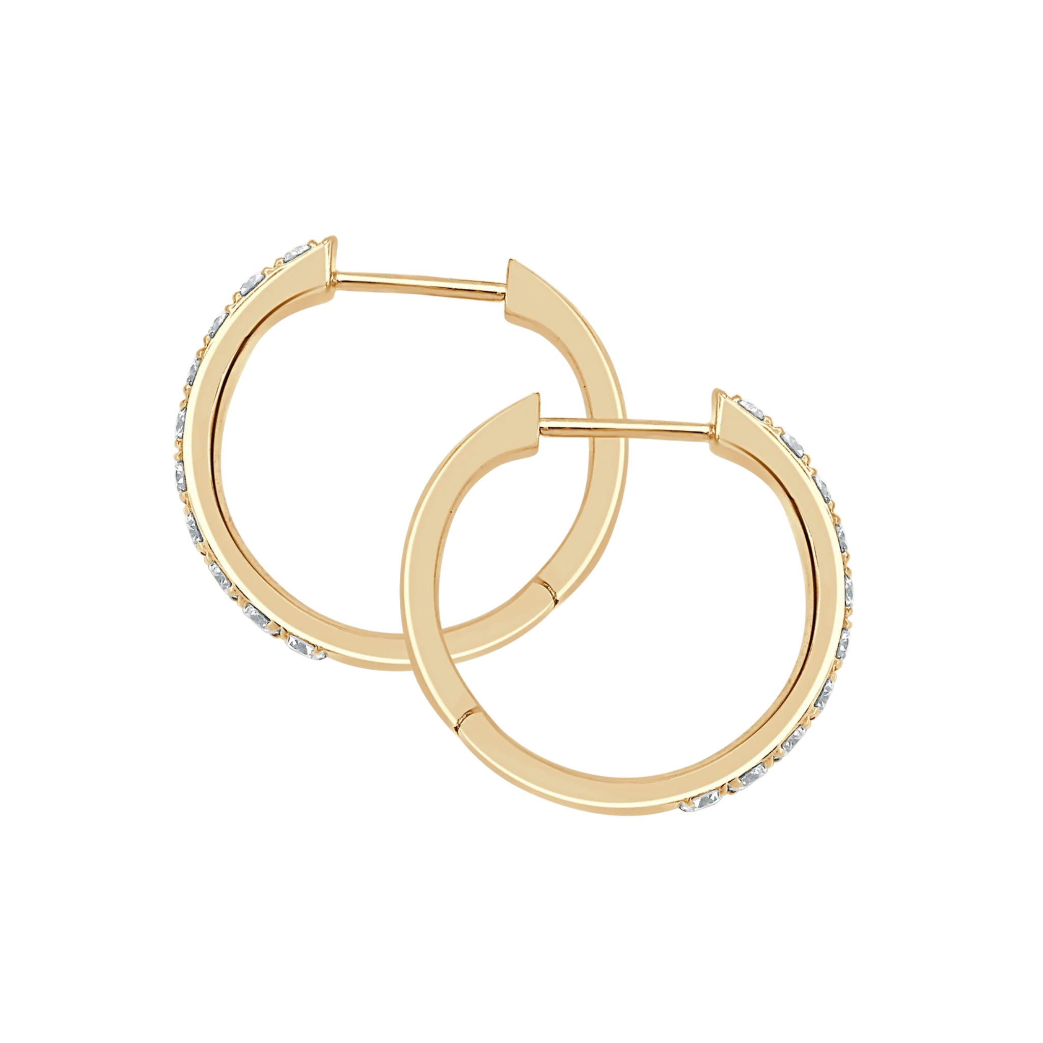 Serel Medium Classic Diamond Huggie Earrings 18K Gold - Natural Diamonds & Lab Grown Diamonds  - Best prices for jewelry and diamonds. The best jewelry to shop in Dubai and Abu Dhabi - Dubai Tourism. Best Shopping in Dubai Mall - Fashion Avenue, Mall of Emirates, Dubai, Palm Jumeirah and UAE. Hip-hop custom jewelry and manufacturer supplier - diamond and gold wholesaler. The best place to visit in Dubai during vacation. Richie Gold & Diamond is located in Dubai Gold Souk