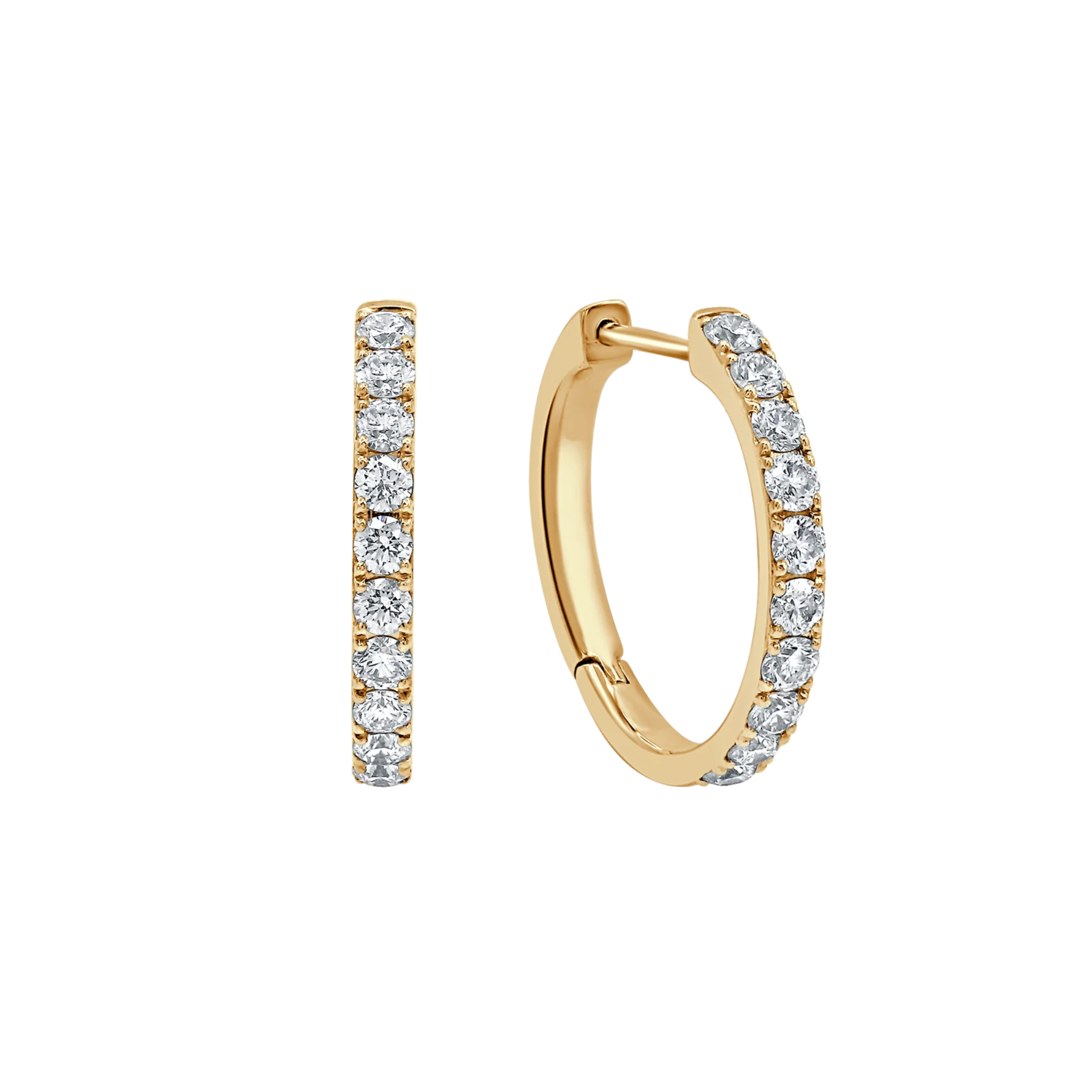 Serel Medium Classic Diamond Huggie Earrings 18K Gold - Natural Diamonds & Lab Grown Diamonds  - Best prices for jewelry and diamonds. The best jewelry to shop in Dubai and Abu Dhabi - Dubai Tourism. Best Shopping in Dubai Mall - Fashion Avenue, Mall of Emirates, Dubai, Palm Jumeirah and UAE. Hip-hop custom jewelry and manufacturer supplier - diamond and gold wholesaler. The best place to visit in Dubai during vacation. Richie Gold & Diamond is located in Dubai Gold Souk