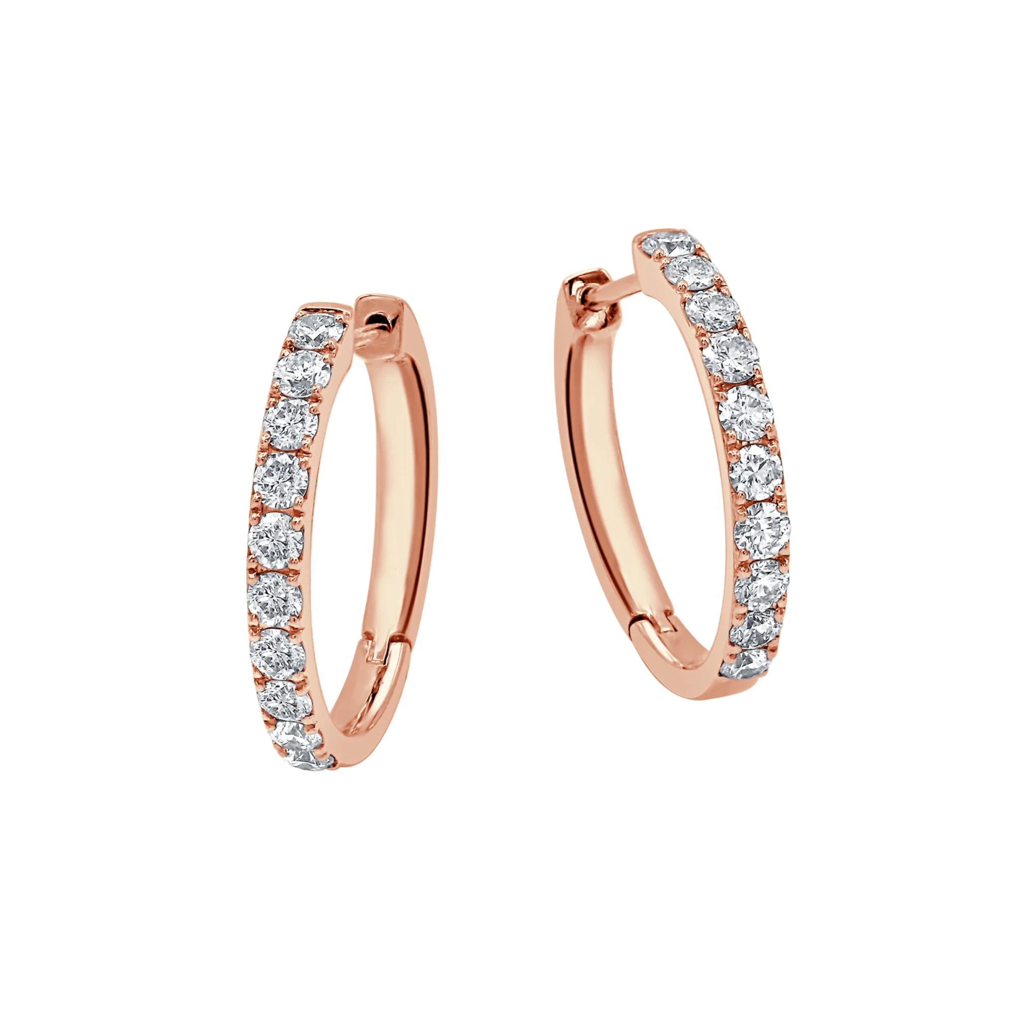 Serel Medium Classic Diamond Huggie Earrings 18K Rose Gold - Natural Diamonds & Lab Grown Diamonds  - Best prices for jewelry and diamonds. The best jewelry to shop in Dubai and Abu Dhabi - Dubai Tourism. Best Shopping in Dubai Mall - Fashion Avenue, Mall of Emirates, Dubai, Palm Jumeirah and UAE. Hip-hop custom jewelry and manufacturer supplier - diamond and gold wholesaler. The best place to visit in Dubai during vacation. Richie Gold & Diamond is located in Dubai Gold Souk