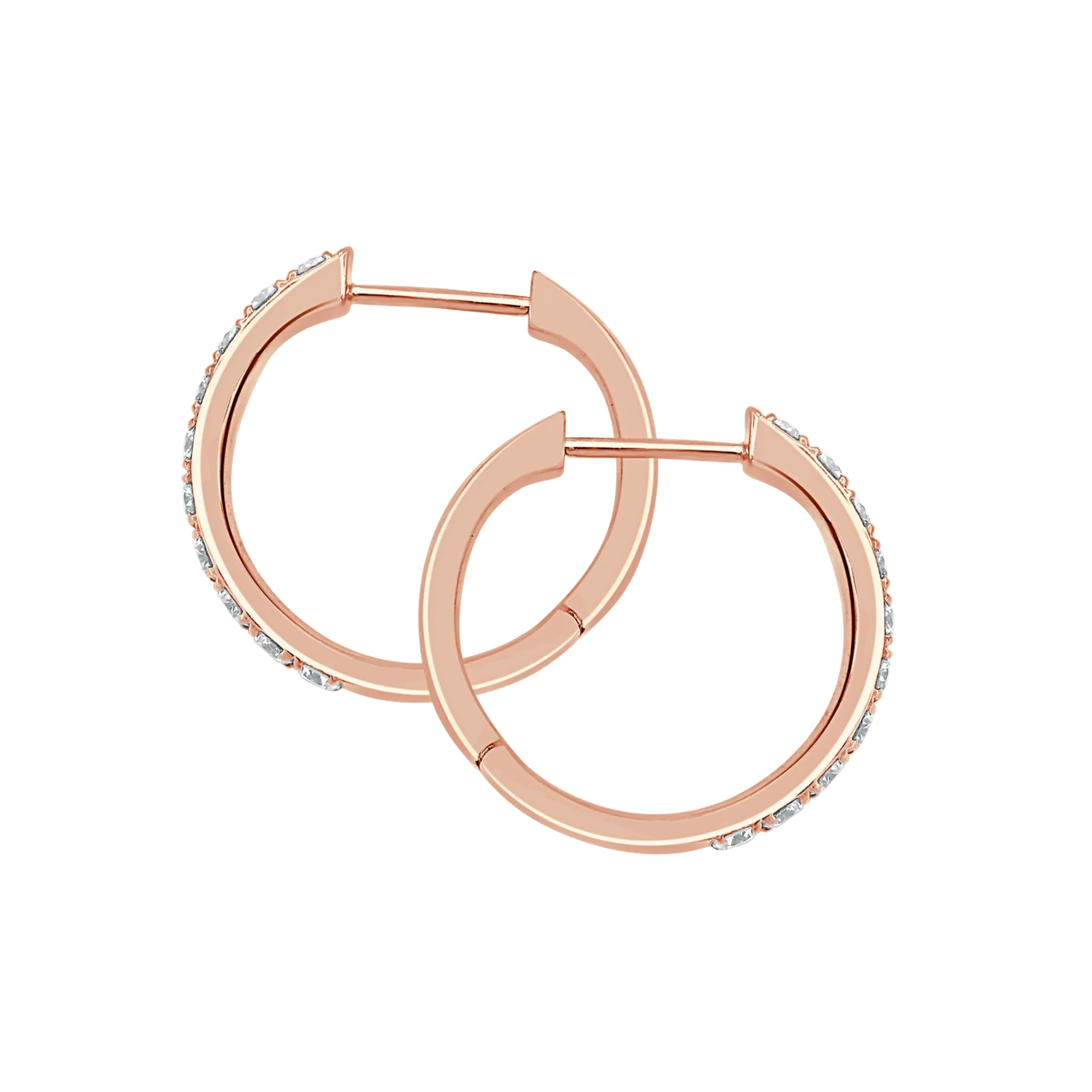 Serel Medium Classic Diamond Huggie Earrings 18K Rose Gold - Natural Diamonds & Lab Grown Diamonds  - Best prices for jewelry and diamonds. The best jewelry to shop in Dubai and Abu Dhabi - Dubai Tourism. Best Shopping in Dubai Mall - Fashion Avenue, Mall of Emirates, Dubai, Palm Jumeirah and UAE. Hip-hop custom jewelry and manufacturer supplier - diamond and gold wholesaler. The best place to visit in Dubai during vacation. Richie Gold & Diamond is located in Dubai Gold Souk