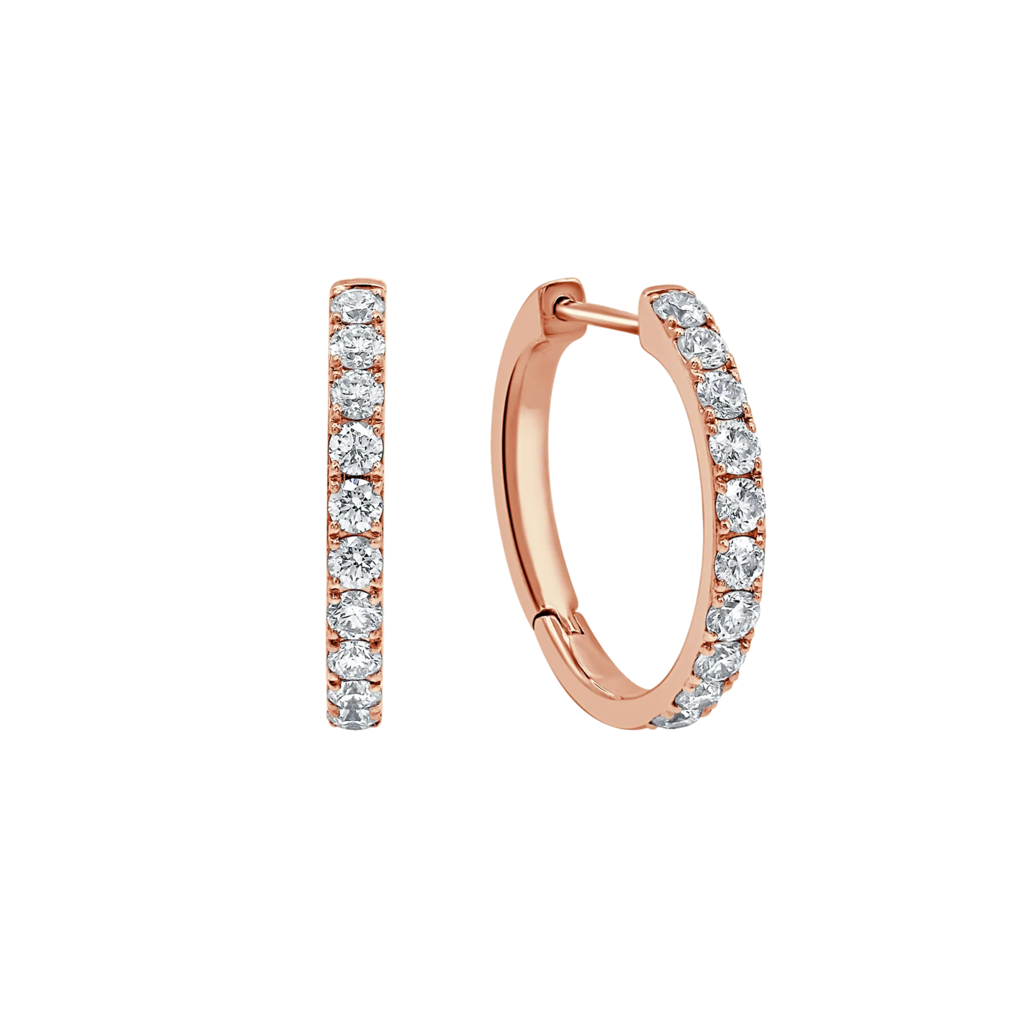 Serel Medium Classic Diamond Huggie Earrings 18K Rose Gold - Natural Diamonds & Lab Grown Diamonds  - Best prices for jewelry and diamonds. The best jewelry to shop in Dubai and Abu Dhabi - Dubai Tourism. Best Shopping in Dubai Mall - Fashion Avenue, Mall of Emirates, Dubai, Palm Jumeirah and UAE. Hip-hop custom jewelry and manufacturer supplier - diamond and gold wholesaler. The best place to visit in Dubai during vacation. Richie Gold & Diamond is located in Dubai Gold Souk