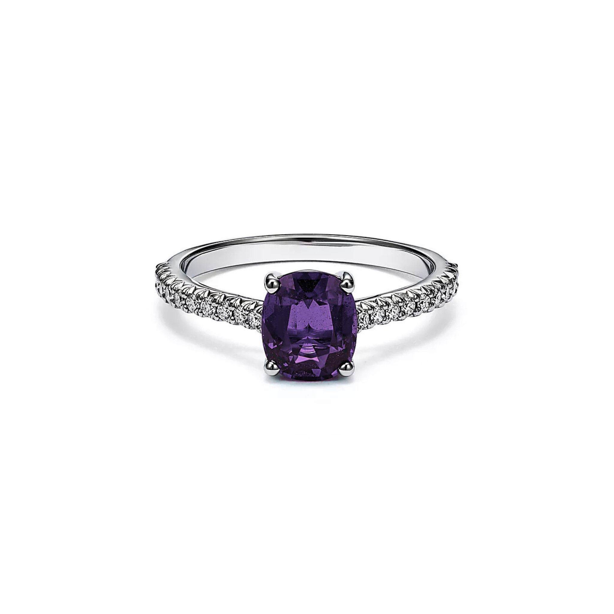 Seren Cushion Amethyst Pavé Ring 18K White Gold - Natural Diamonds & Lab Grown Diamonds  - Best prices for jewelry and diamonds. The best jewelry to shop in Dubai and Abu Dhabi - Dubai Tourism. Best Shopping in Dubai Mall - Fashion Avenue, Mall of Emirates, Dubai, Palm Jumeirah and UAE. Hip-hop custom jewelry and manufacturer supplier - diamond and gold wholesaler. The best place to visit in Dubai during vacation. Richie Gold & Diamond is located in Dubai Gold Souk