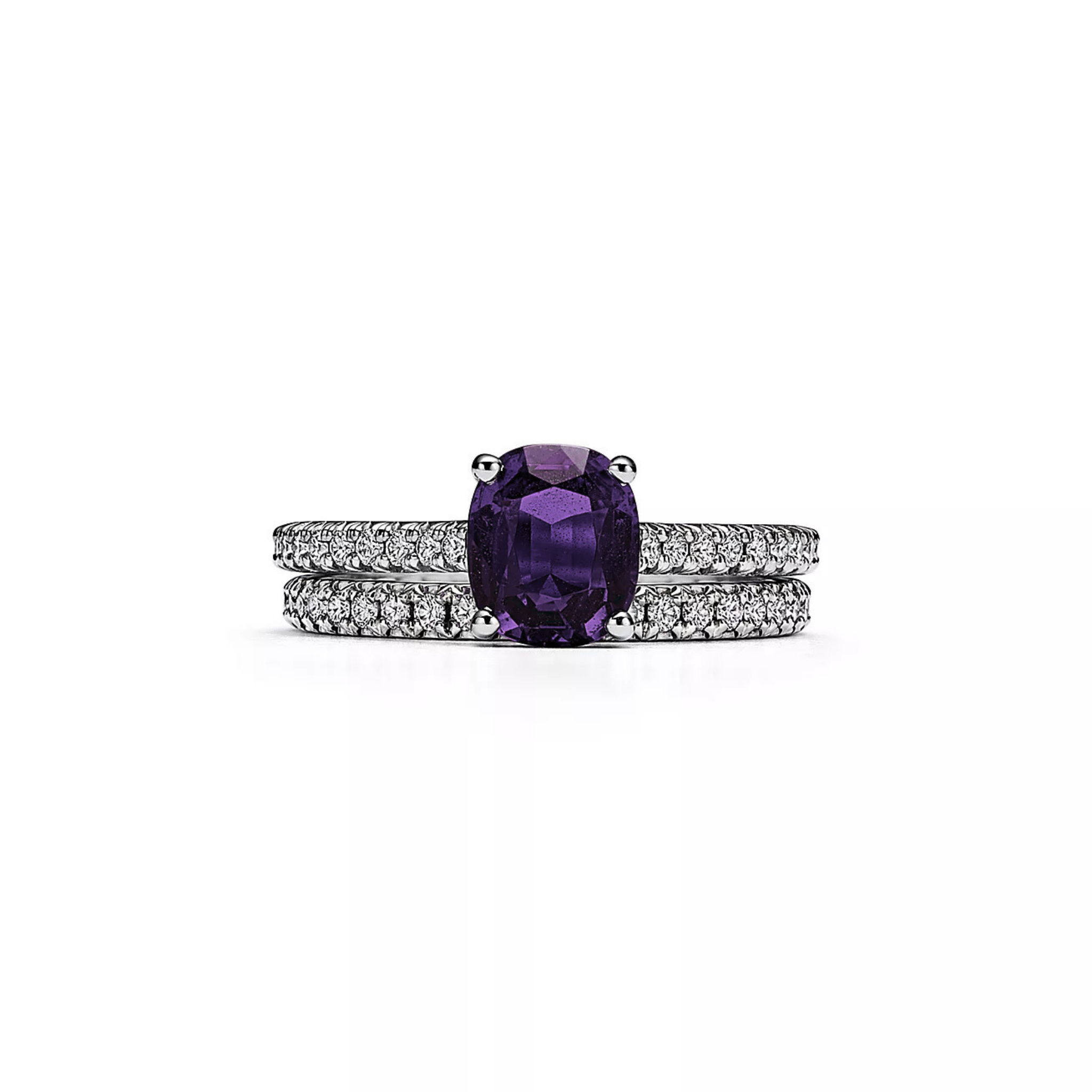 Seren Cushion Amethyst Pavé Ring 18K White Gold - Natural Diamonds & Lab Grown Diamonds  - Best prices for jewelry and diamonds. The best jewelry to shop in Dubai and Abu Dhabi - Dubai Tourism. Best Shopping in Dubai Mall - Fashion Avenue, Mall of Emirates, Dubai, Palm Jumeirah and UAE. Hip-hop custom jewelry and manufacturer supplier - diamond and gold wholesaler. The best place to visit in Dubai during vacation. Richie Gold & Diamond is located in Dubai Gold Souk