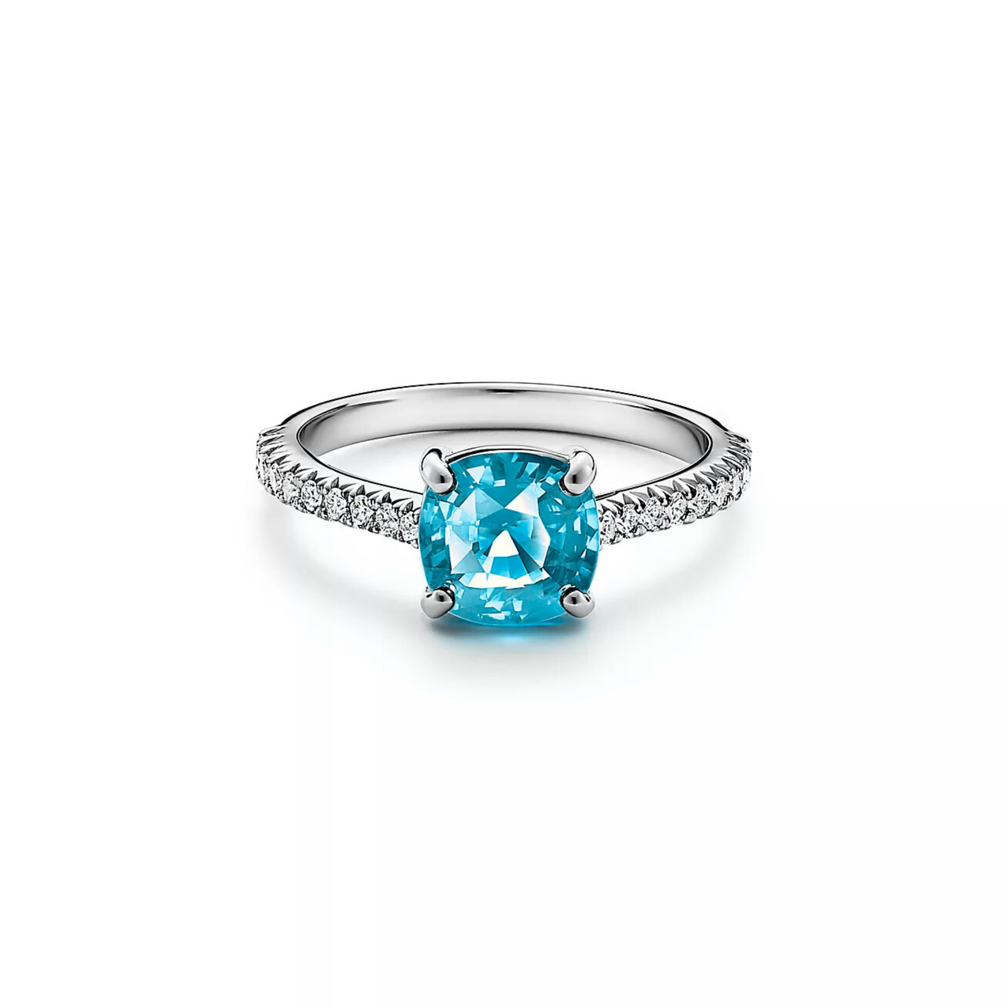 Seren Cushion Blue Topaz Pavé Ring 18K White Gold - Natural Diamonds & Lab Grown Diamonds  - Best prices for jewelry and diamonds. The best jewelry to shop in Dubai and Abu Dhabi - Dubai Tourism. Best Shopping in Dubai Mall - Fashion Avenue, Mall of Emirates, Dubai, Palm Jumeirah and UAE. Hip-hop custom jewelry and manufacturer supplier - diamond and gold wholesaler. The best place to visit in Dubai during vacation. Richie Gold & Diamond is located in Dubai Gold Souk