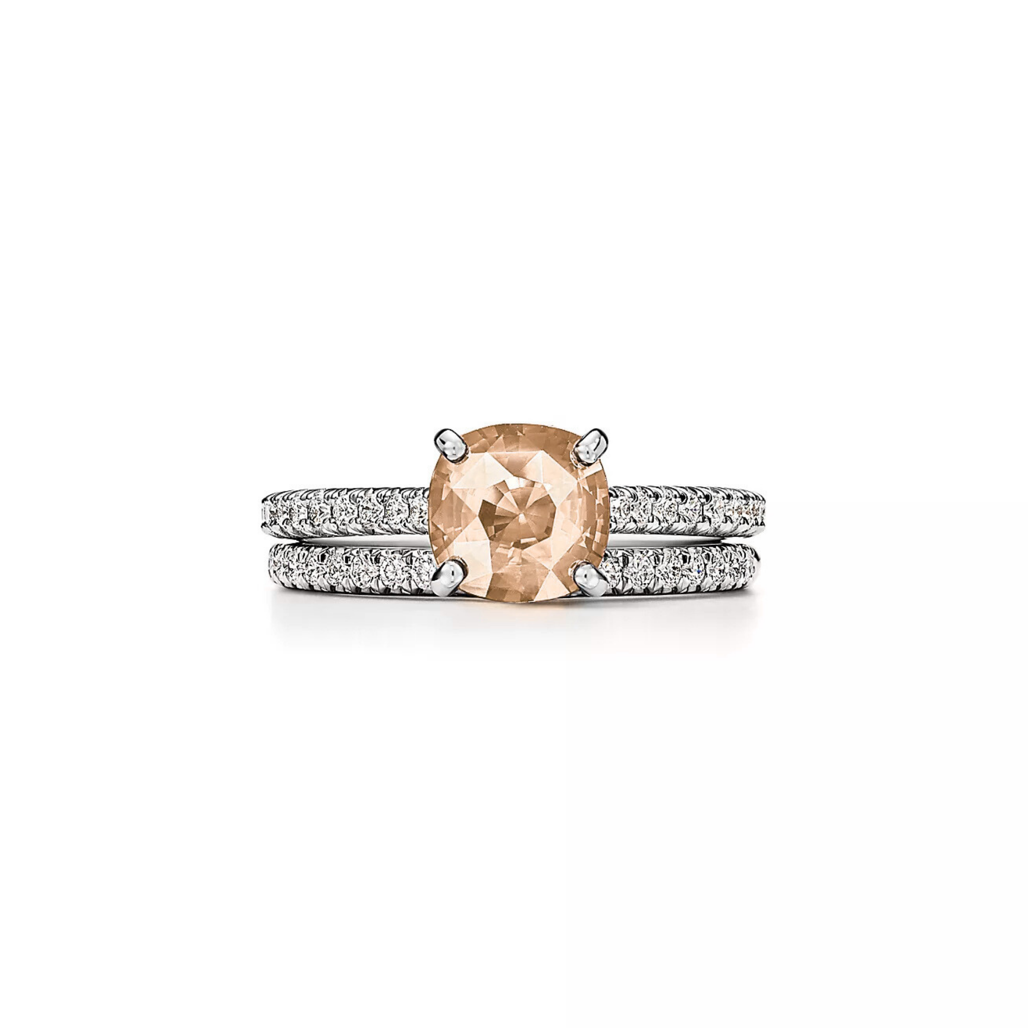 Seren Cushion Morganite Pavé Ring 18K White Gold - Natural Diamonds & Lab Grown Diamonds  - Best prices for jewelry and diamonds. The best jewelry to shop in Dubai and Abu Dhabi - Dubai Tourism. Best Shopping in Dubai Mall - Fashion Avenue, Mall of Emirates, Dubai, Palm Jumeirah and UAE. Hip-hop custom jewelry and manufacturer supplier - diamond and gold wholesaler. The best place to visit in Dubai during vacation. Richie Gold & Diamond is located in Dubai Gold Souk