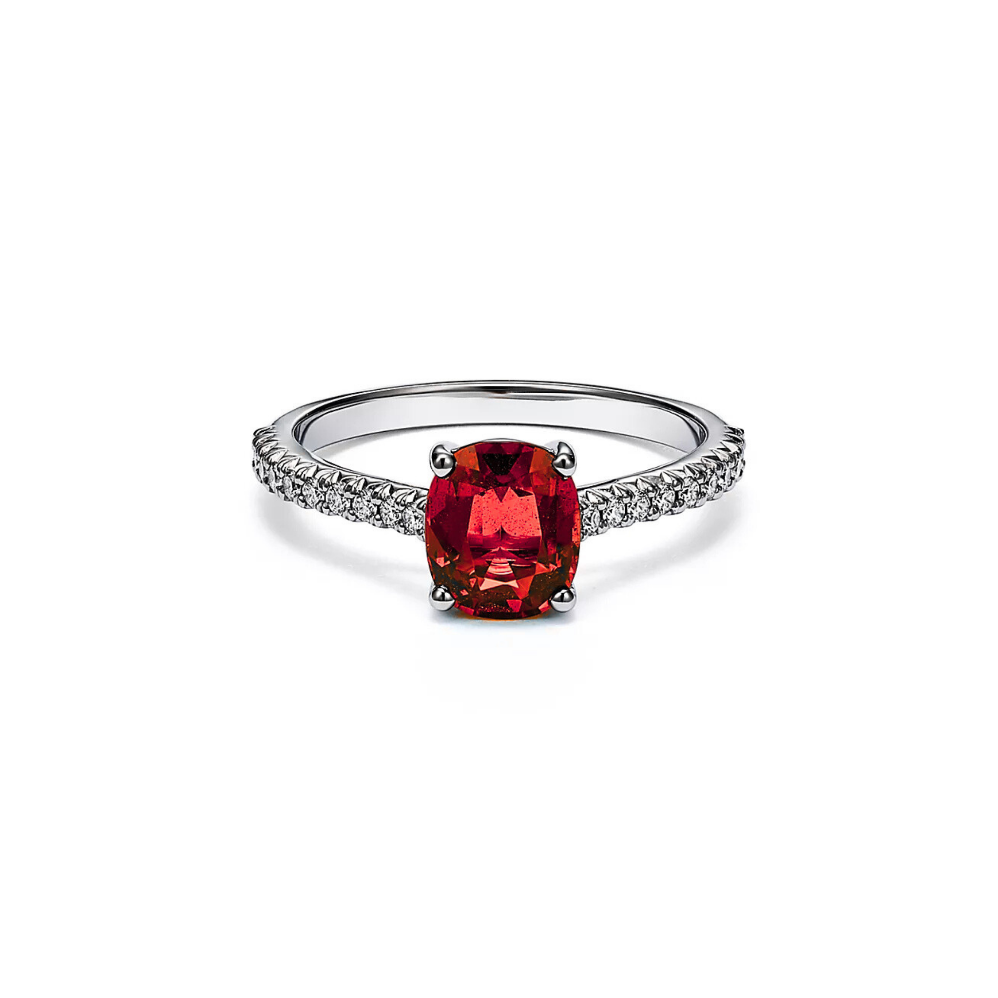 Seren Cushion Ruby Pavé Ring 18K White Gold - Natural Diamonds & Lab Grown Diamonds  - Best prices for jewelry and diamonds. The best jewelry to shop in Dubai and Abu Dhabi - Dubai Tourism. Best Shopping in Dubai Mall - Fashion Avenue, Mall of Emirates, Dubai, Palm Jumeirah and UAE. Hip-hop custom jewelry and manufacturer supplier - diamond and gold wholesaler. The best place to visit in Dubai during vacation. Richie Gold & Diamond is located in Dubai Gold Souk