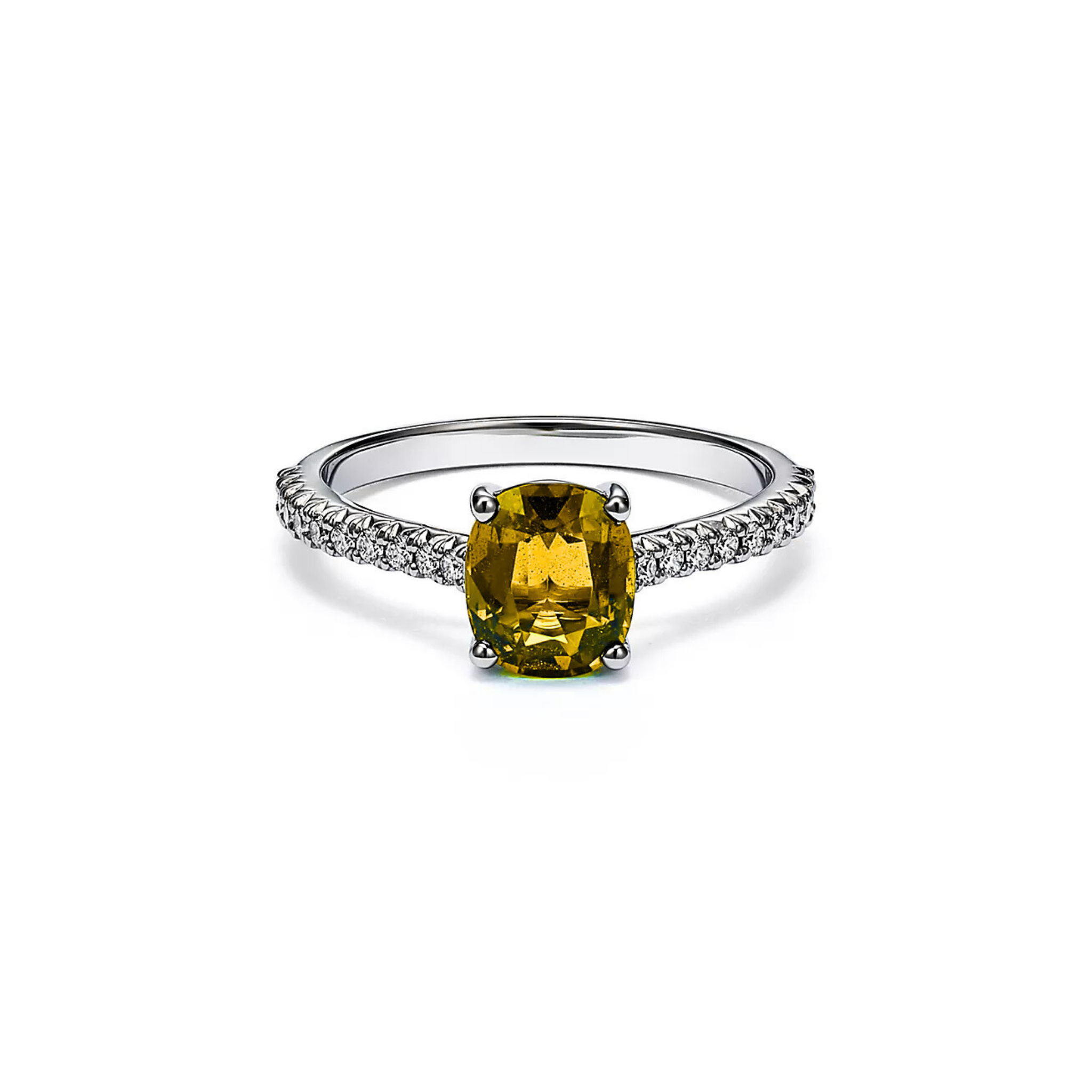 Seren Elongated Cushion Yellow Sapphire Pavé Ring 18K White Gold - Natural Diamonds & Lab Grown Diamonds  - Best prices for jewelry and diamonds. The best jewelry to shop in Dubai and Abu Dhabi - Dubai Tourism. Best Shopping in Dubai Mall - Fashion Avenue, Mall of Emirates, Dubai, Palm Jumeirah and UAE. Hip-hop custom jewelry and manufacturer supplier - diamond and gold wholesaler. The best place to visit in Dubai during vacation. Richie Gold & Diamond is located in Dubai Gold Souk
