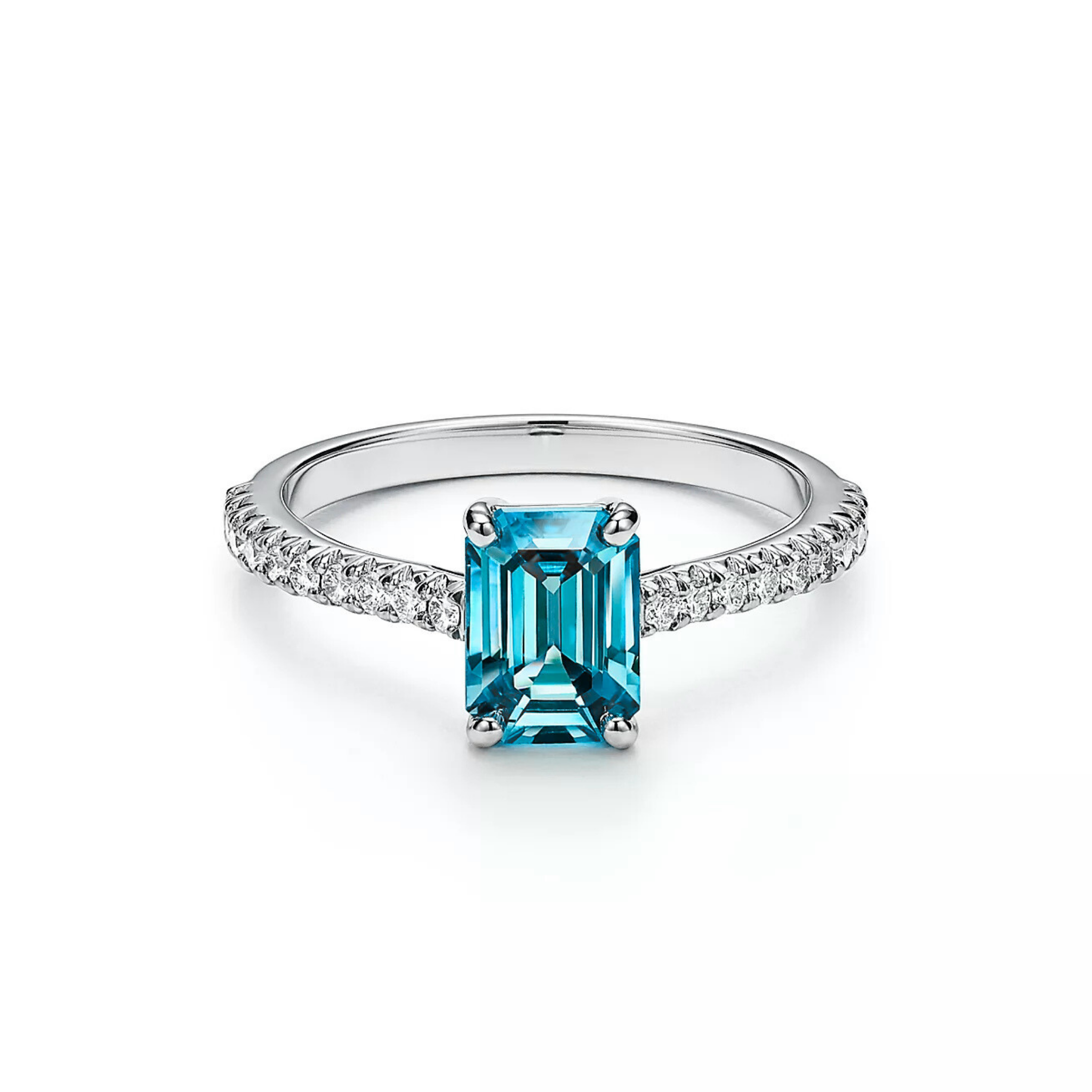 Seren Emerald Blue Topaz Pavé Ring 18K White Gold - Natural Diamonds & Lab Grown Diamonds  - Best prices for jewelry and diamonds. The best jewelry to shop in Dubai and Abu Dhabi - Dubai Tourism. Best Shopping in Dubai Mall - Fashion Avenue, Mall of Emirates, Dubai, Palm Jumeirah and UAE. Hip-hop custom jewelry and manufacturer supplier - diamond and gold wholesaler. The best place to visit in Dubai during vacation. Richie Gold & Diamond is located in Dubai Gold Souk
