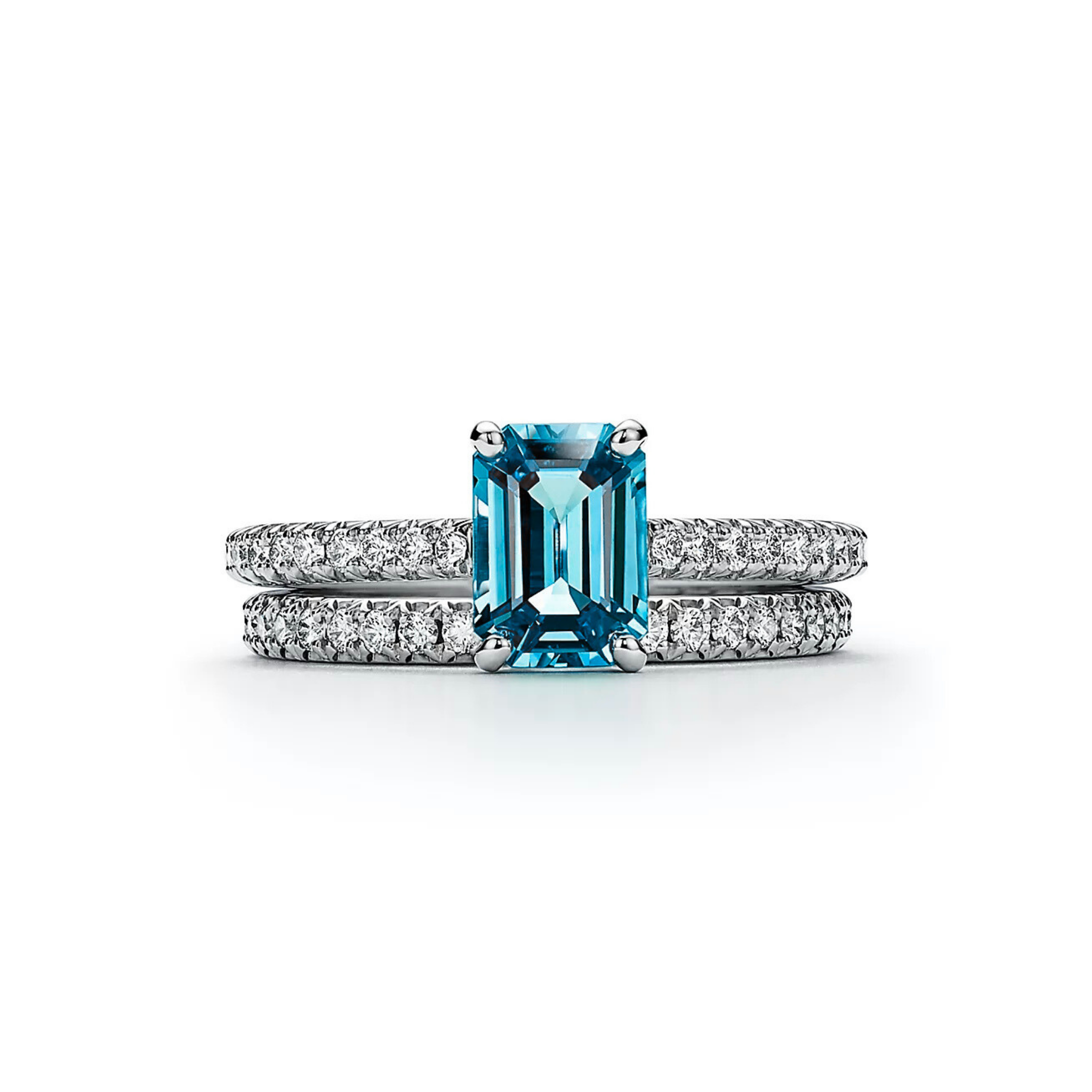 Seren Emerald Blue Topaz Pavé Ring 18K White Gold - Natural Diamonds & Lab Grown Diamonds  - Best prices for jewelry and diamonds. The best jewelry to shop in Dubai and Abu Dhabi - Dubai Tourism. Best Shopping in Dubai Mall - Fashion Avenue, Mall of Emirates, Dubai, Palm Jumeirah and UAE. Hip-hop custom jewelry and manufacturer supplier - diamond and gold wholesaler. The best place to visit in Dubai during vacation. Richie Gold & Diamond is located in Dubai Gold Souk