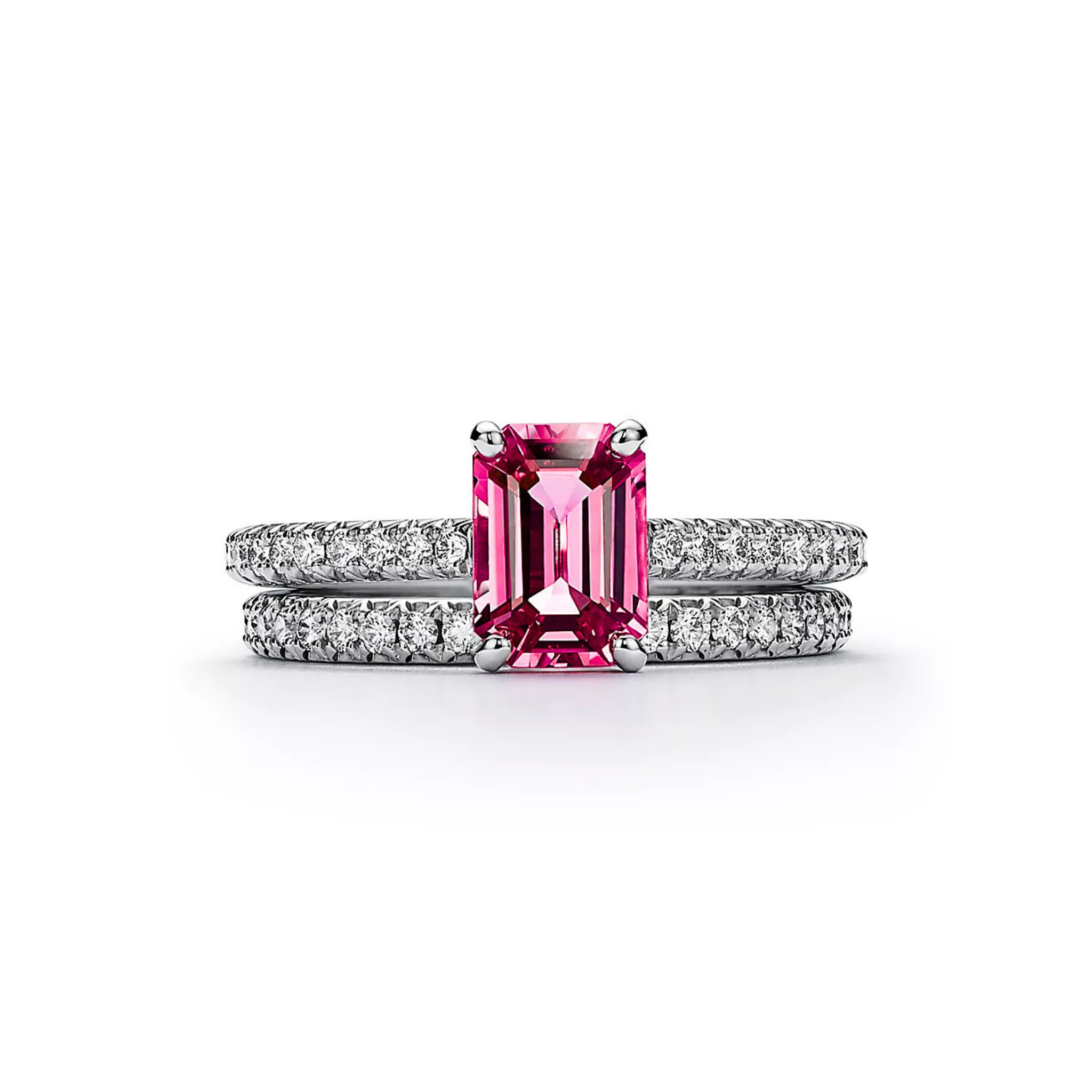 Seren Emerald Rubellite Pavé Ring 18K White Gold - Natural Diamonds & Lab Grown Diamonds  - Best prices for jewelry and diamonds. The best jewelry to shop in Dubai and Abu Dhabi - Dubai Tourism. Best Shopping in Dubai Mall - Fashion Avenue, Mall of Emirates, Dubai, Palm Jumeirah and UAE. Hip-hop custom jewelry and manufacturer supplier - diamond and gold wholesaler. The best place to visit in Dubai during vacation. Richie Gold & Diamond is located in Dubai Gold Souk