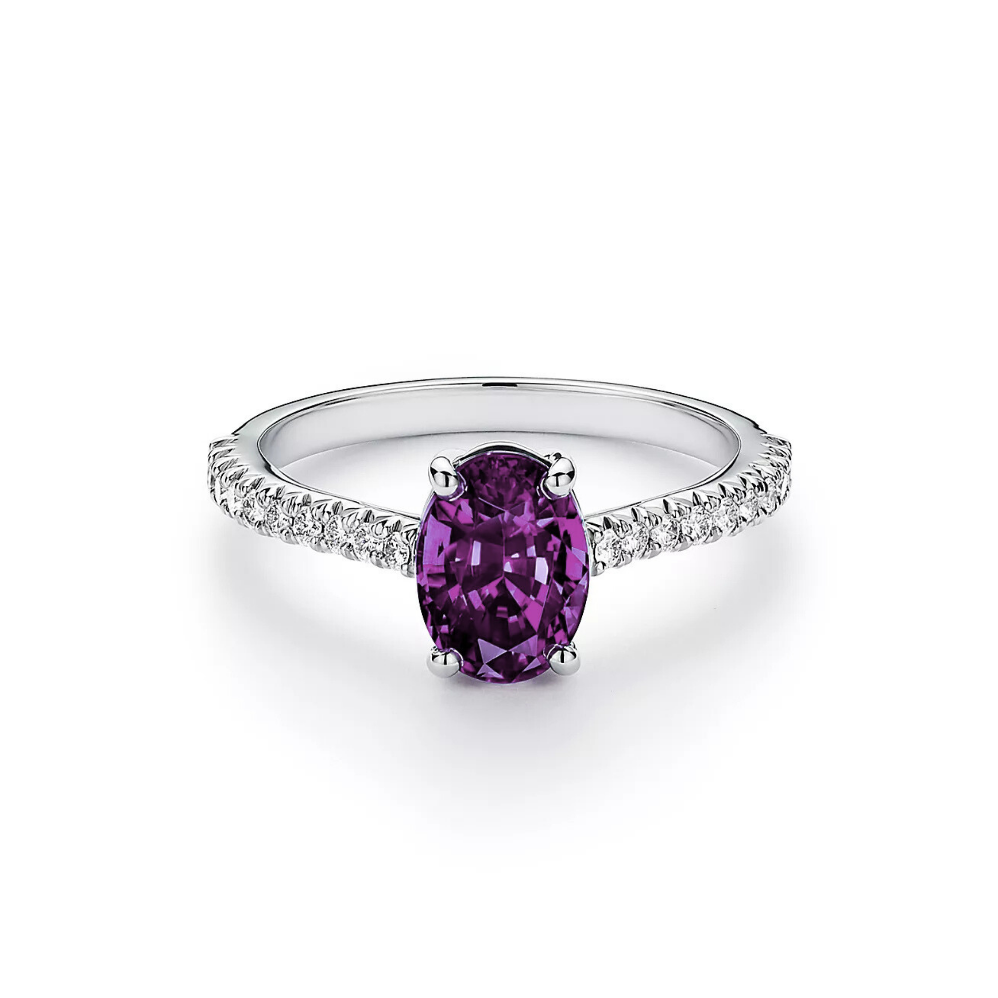 Seren Oval Amethyst Pavé Ring 18K White Gold - Natural Diamonds & Lab Grown Diamonds  - Best prices for jewelry and diamonds. The best jewelry to shop in Dubai and Abu Dhabi - Dubai Tourism. Best Shopping in Dubai Mall - Fashion Avenue, Mall of Emirates, Dubai, Palm Jumeirah and UAE. Hip-hop custom jewelry and manufacturer supplier - diamond and gold wholesaler. The best place to visit in Dubai during vacation. Richie Gold & Diamond is located in Dubai Gold Souk