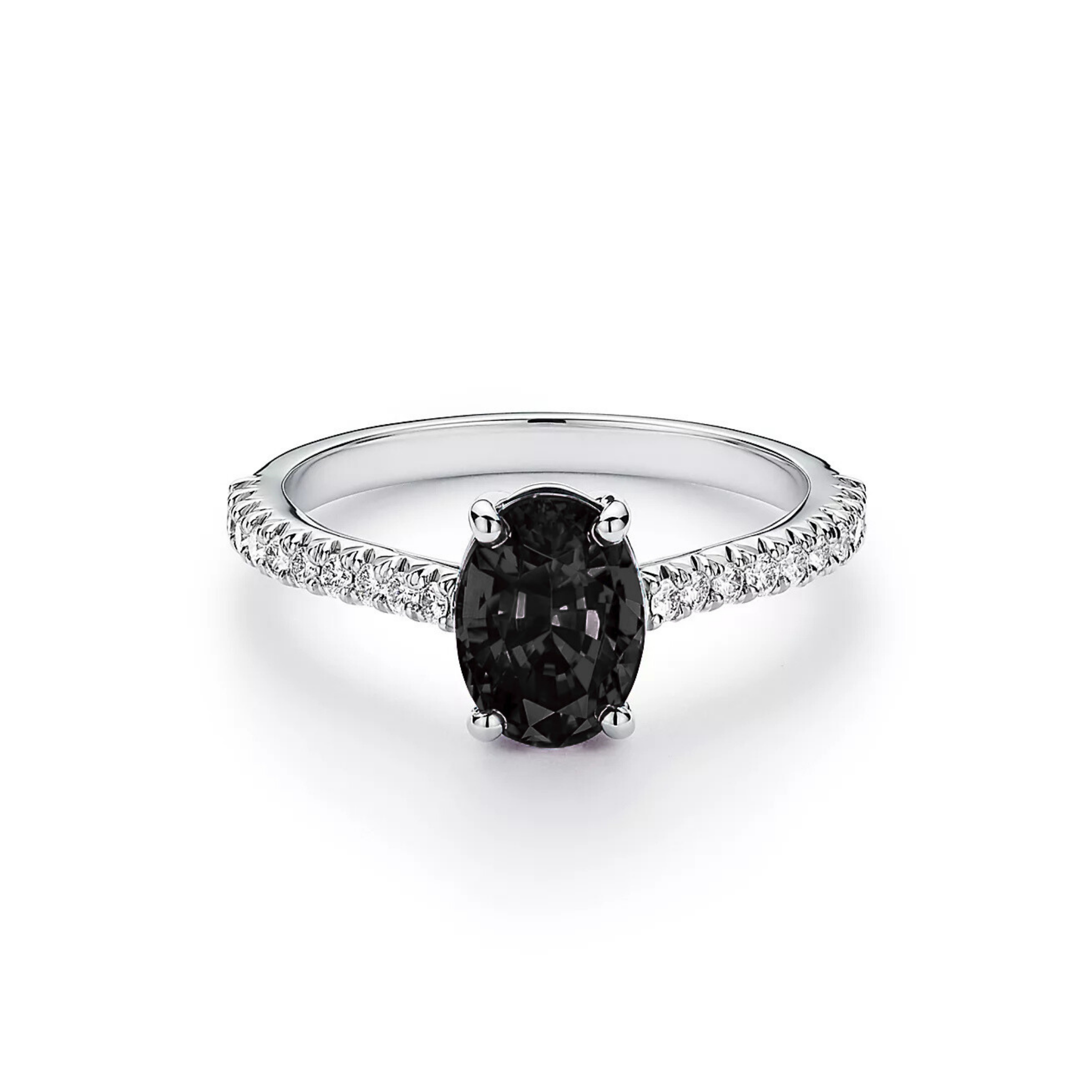 Seren Oval Black Diamond Pavé Ring 18K White Gold - Natural Diamonds & Lab Grown Diamonds  - Best prices for jewelry and diamonds. The best jewelry to shop in Dubai and Abu Dhabi - Dubai Tourism. Best Shopping in Dubai Mall - Fashion Avenue, Mall of Emirates, Dubai, Palm Jumeirah and UAE. Hip-hop custom jewelry and manufacturer supplier - diamond and gold wholesaler. The best place to visit in Dubai during vacation. Richie Gold & Diamond is located in Dubai Gold Souk