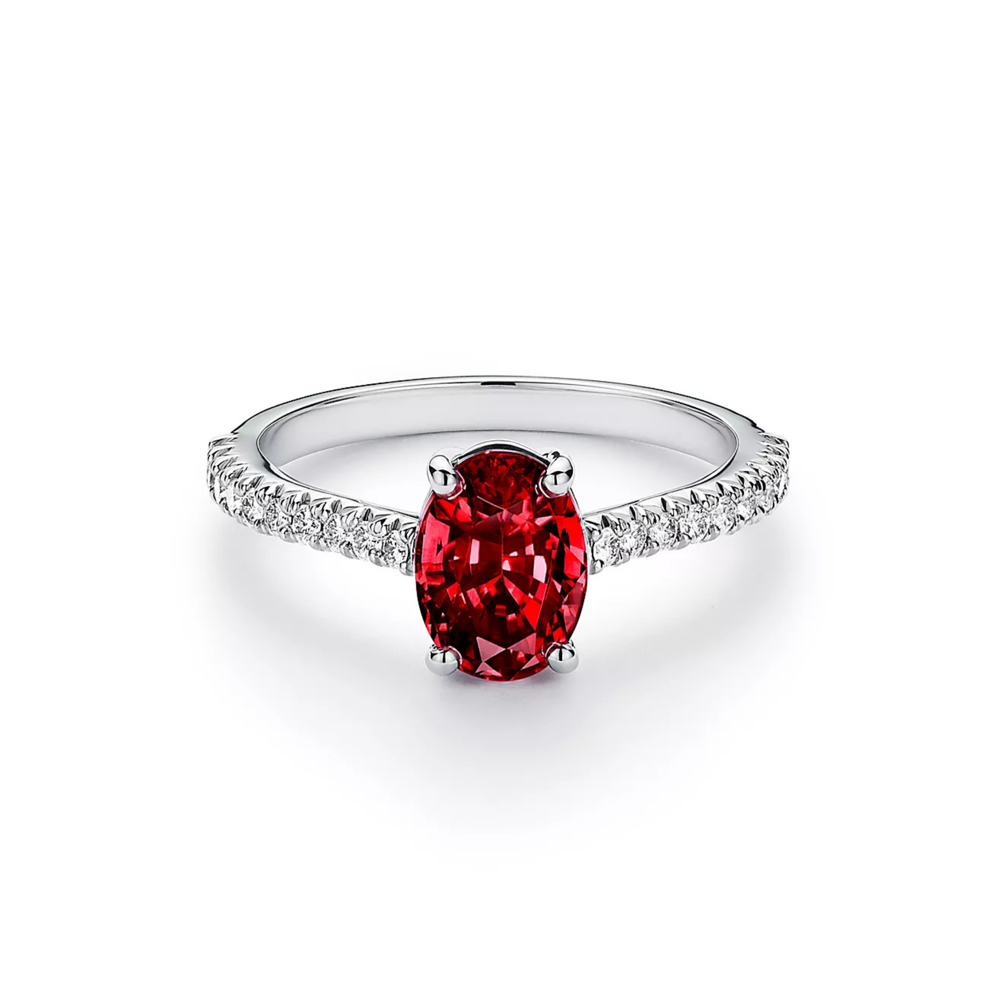 Seren Oval Ruby Pavé Ring 18K White Gold - Natural Diamonds & Lab Grown Diamonds  - Best prices for jewelry and diamonds. The best jewelry to shop in Dubai and Abu Dhabi - Dubai Tourism. Best Shopping in Dubai Mall - Fashion Avenue, Mall of Emirates, Dubai, Palm Jumeirah and UAE. Hip-hop custom jewelry and manufacturer supplier - diamond and gold wholesaler. The best place to visit in Dubai during vacation. Richie Gold & Diamond is located in Dubai Gold Souk