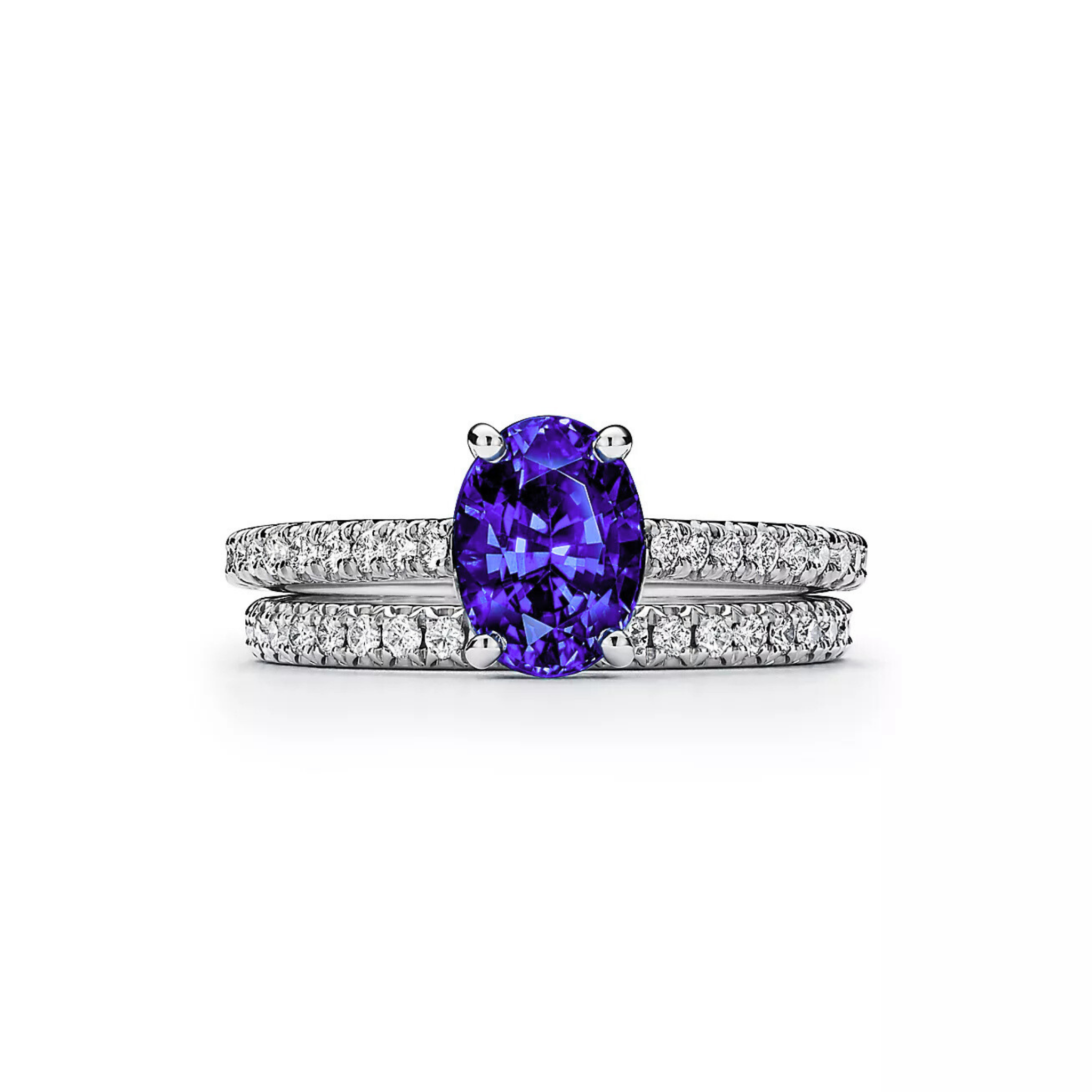 Seren Oval Tanzanite Pavé Ring 18K White Gold - Natural Diamonds & Lab Grown Diamonds  - Best prices for jewelry and diamonds. The best jewelry to shop in Dubai and Abu Dhabi - Dubai Tourism. Best Shopping in Dubai Mall - Fashion Avenue, Mall of Emirates, Dubai, Palm Jumeirah and UAE. Hip-hop custom jewelry and manufacturer supplier - diamond and gold wholesaler. The best place to visit in Dubai during vacation. Richie Gold & Diamond is located in Dubai Gold Souk