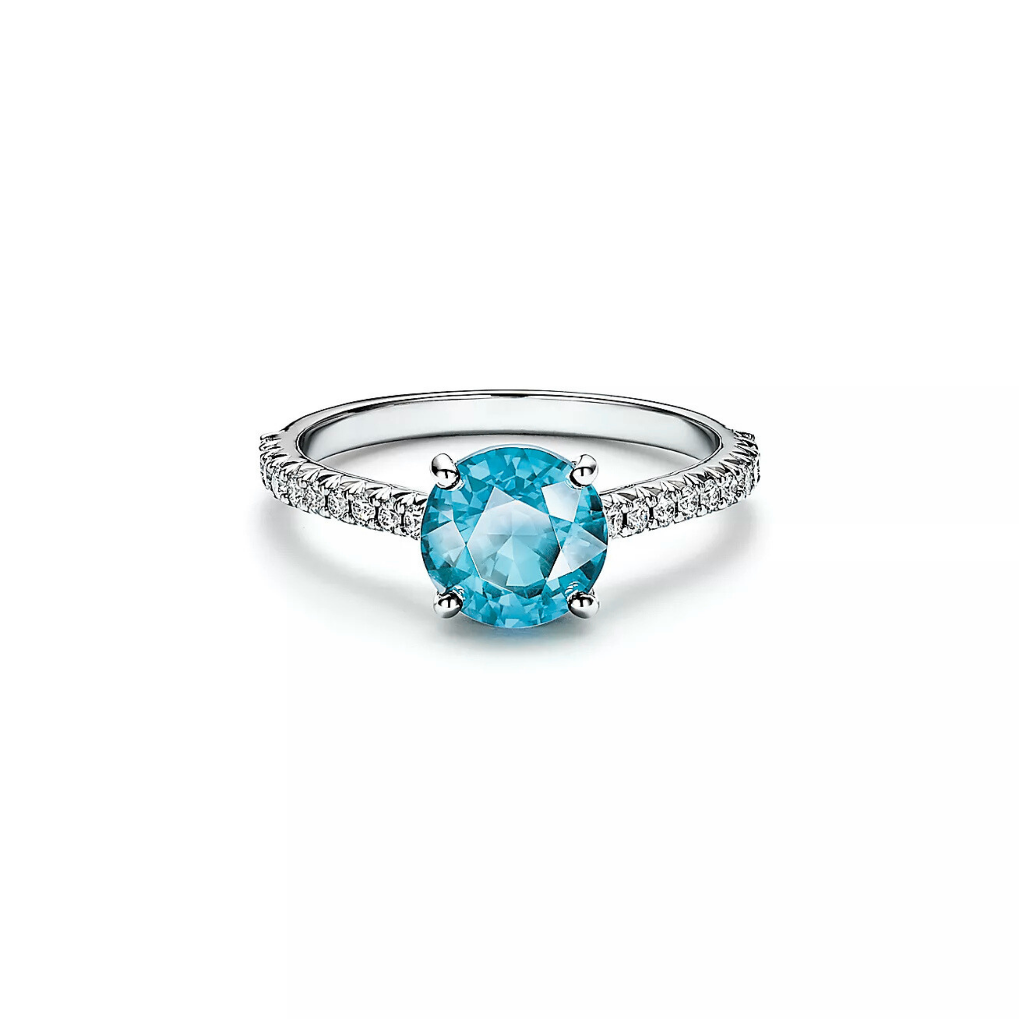 Seren Round Blue Topaz Pavé Ring 18K White Gold - Natural Diamonds & Lab Grown Diamonds  - Best prices for jewelry and diamonds. The best jewelry to shop in Dubai and Abu Dhabi - Dubai Tourism. Best Shopping in Dubai Mall - Fashion Avenue, Mall of Emirates, Dubai, Palm Jumeirah and UAE. Hip-hop custom jewelry and manufacturer supplier - diamond and gold wholesaler. The best place to visit in Dubai during vacation. Richie Gold & Diamond is located in Dubai Gold Souk