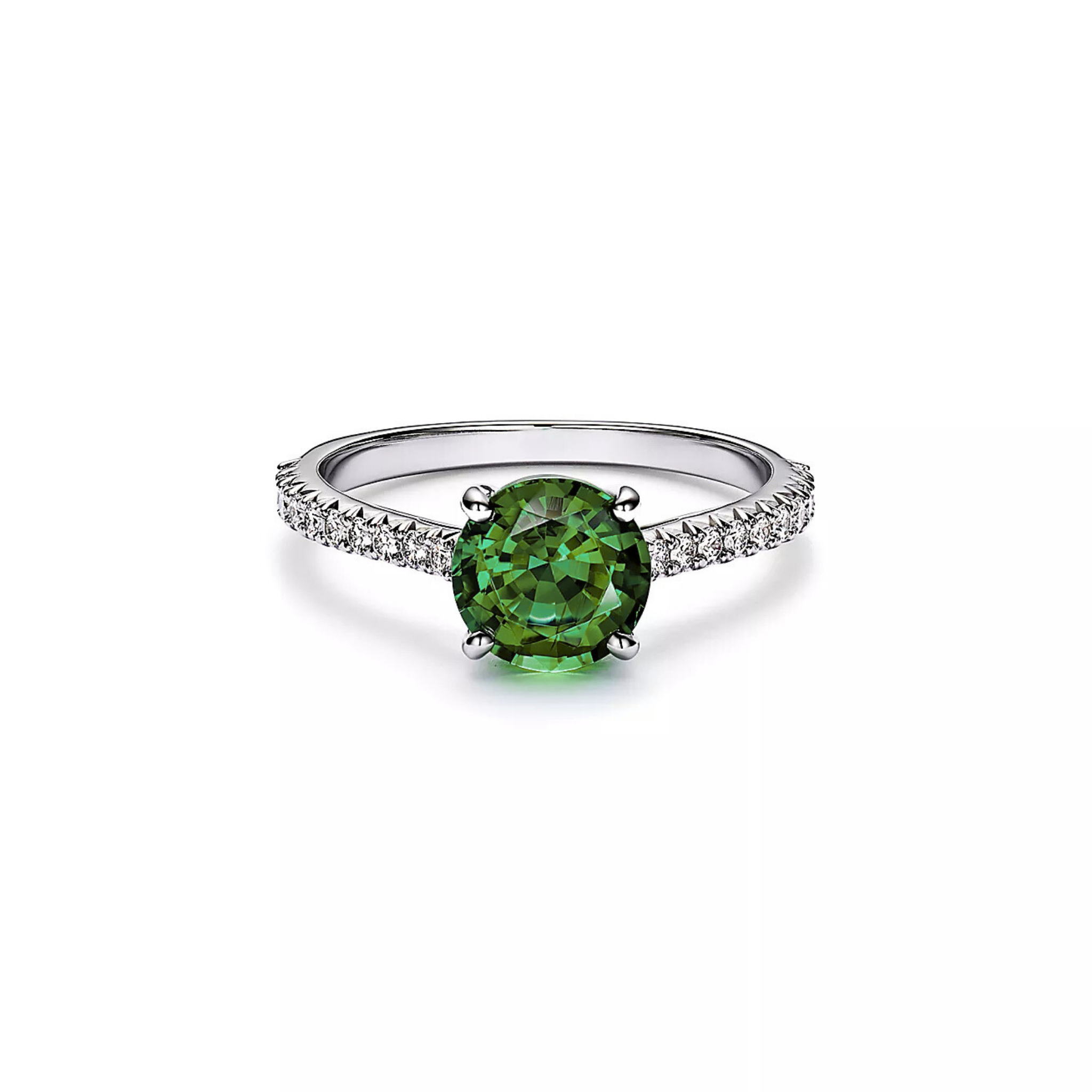 Seren Round Emerald Pavé Ring 18K White Gold - Natural Diamonds & Lab Grown Diamonds  - Best prices for jewelry and diamonds. The best jewelry to shop in Dubai and Abu Dhabi - Dubai Tourism. Best Shopping in Dubai Mall - Fashion Avenue, Mall of Emirates, Dubai, Palm Jumeirah and UAE. Hip-hop custom jewelry and manufacturer supplier - diamond and gold wholesaler. The best place to visit in Dubai during vacation. Richie Gold & Diamond is located in Dubai Gold Souk