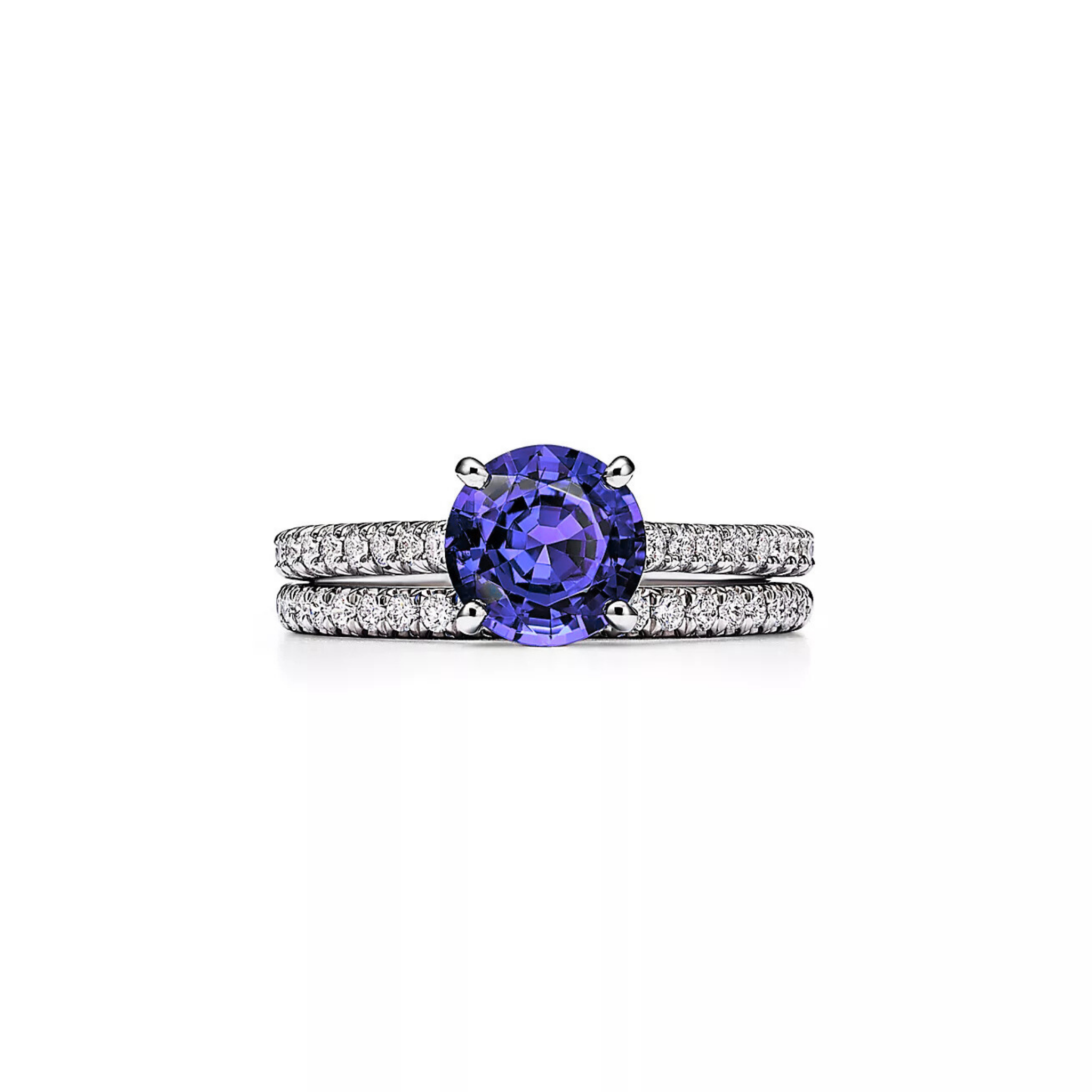 Seren Round Tanzanite Pavé Ring 18K White Gold - Natural Diamonds & Lab Grown Diamonds  - Best prices for jewelry and diamonds. The best jewelry to shop in Dubai and Abu Dhabi - Dubai Tourism. Best Shopping in Dubai Mall - Fashion Avenue, Mall of Emirates, Dubai, Palm Jumeirah and UAE. Hip-hop custom jewelry and manufacturer supplier - diamond and gold wholesaler. The best place to visit in Dubai during vacation. Richie Gold & Diamond is located in Dubai Gold Souk