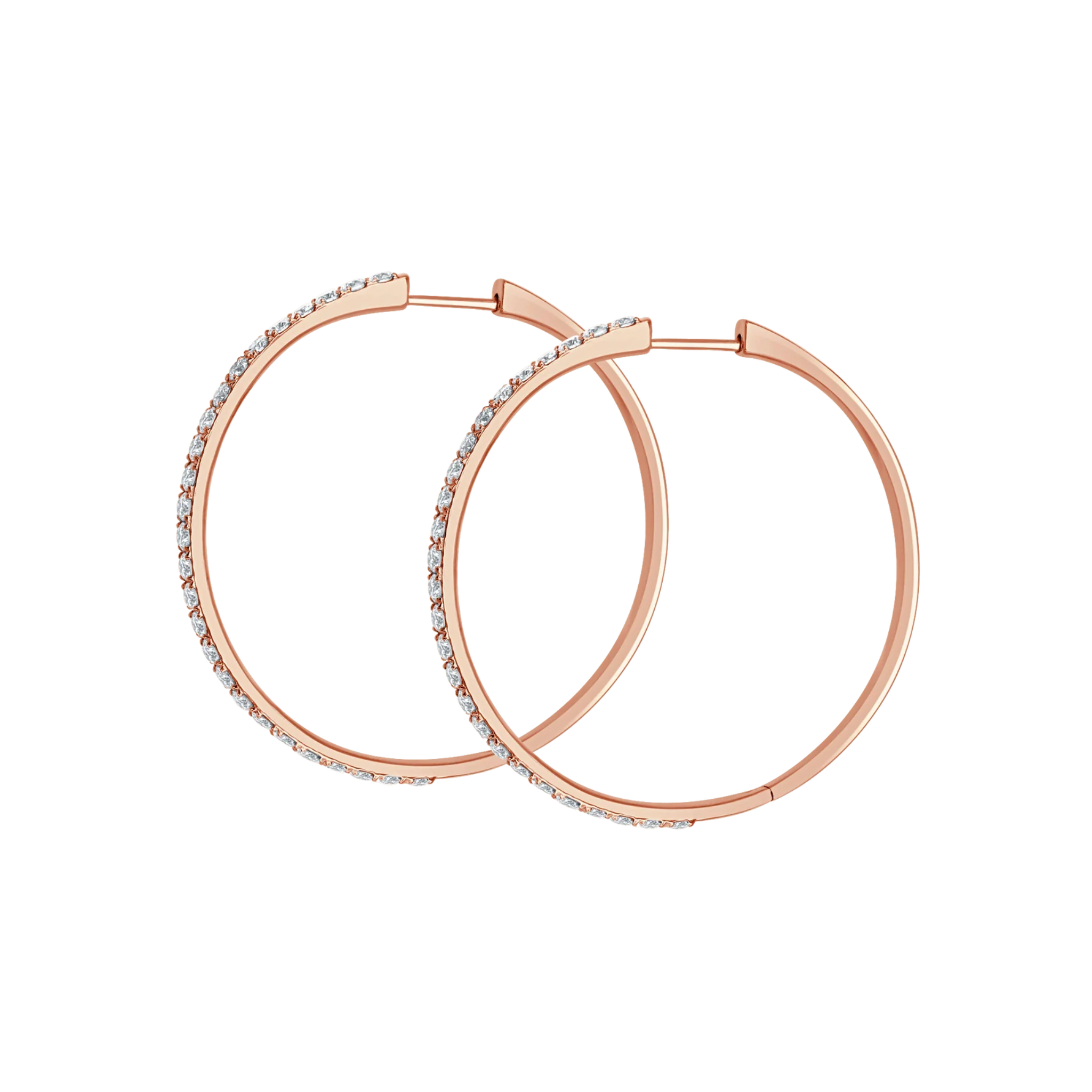 Sienna Large Diamond Hoop Earrings 18K Rose Gold  - Natural Diamonds & Lab Grown Diamonds  - Best prices for jewelry and diamonds. The best jewelry to shop in Dubai and Abu Dhabi - Dubai Tourism. Best Shopping in Dubai Mall - Fashion Avenue, Mall of Emirates, Dubai, Palm Jumeirah and UAE. Hip-hop custom jewelry and manufacturer supplier - diamond and gold wholesaler. The best place to visit in Dubai during vacation. Richie Gold & Diamond is located in Dubai Gold Souk