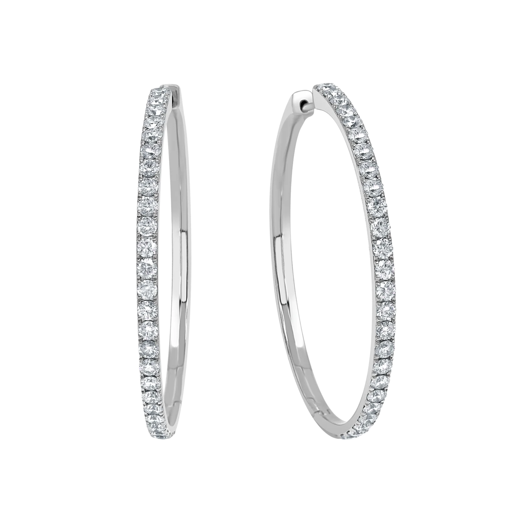 Sienna Large Diamond Hoop Earrings 18K White Gold  - Natural Diamonds & Lab Grown Diamonds  - Best prices for jewelry and diamonds. The best jewelry to shop in Dubai and Abu Dhabi - Dubai Tourism. Best Shopping in Dubai Mall - Fashion Avenue, Mall of Emirates, Dubai, Palm Jumeirah and UAE. Hip-hop custom jewelry and manufacturer supplier - diamond and gold wholesaler. The best place to visit in Dubai during vacation. Richie Gold & Diamond is located in Dubai Gold Souk