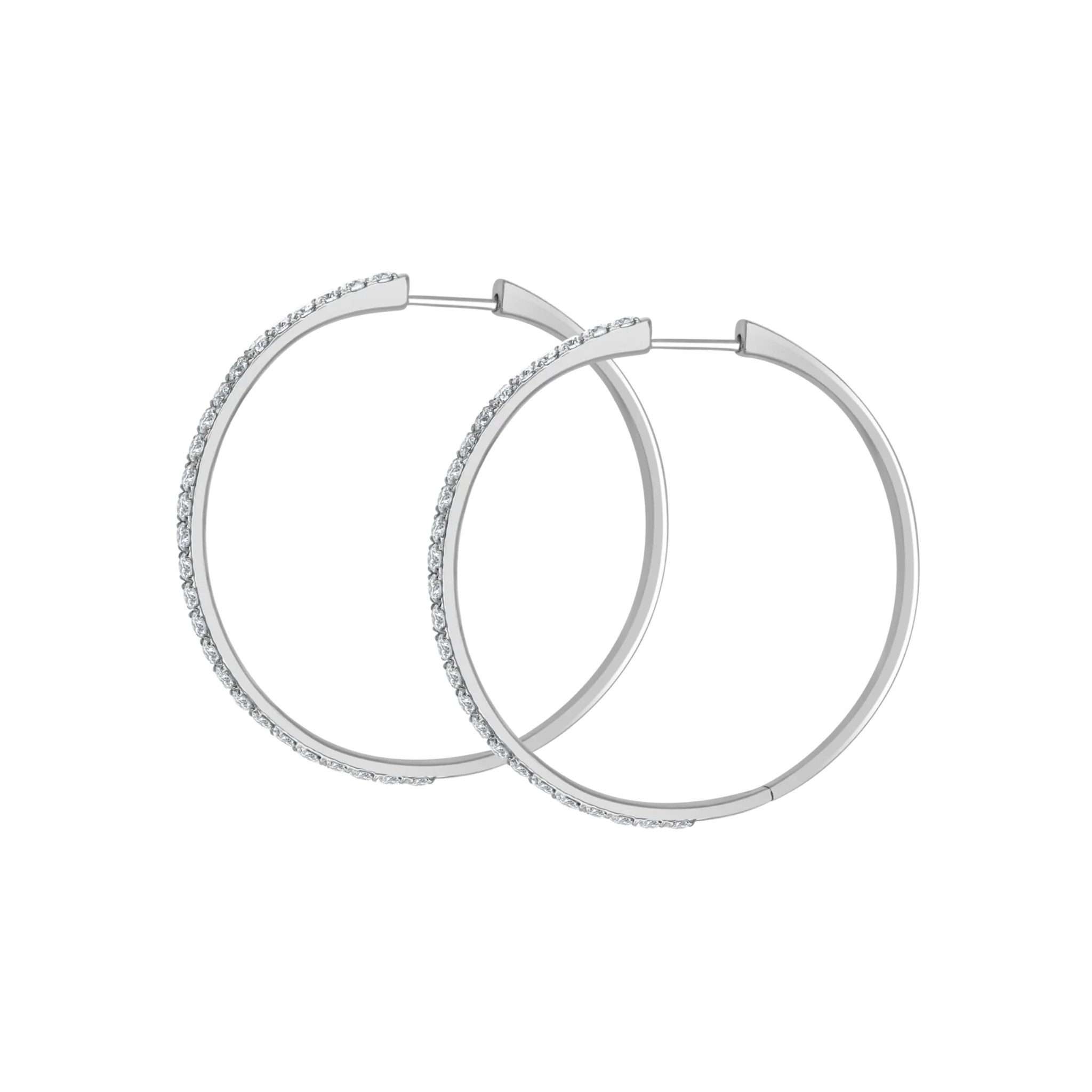 Sienna Large Diamond Hoop Earrings 18K White Gold  - Natural Diamonds & Lab Grown Diamonds  - Best prices for jewelry and diamonds. The best jewelry to shop in Dubai and Abu Dhabi - Dubai Tourism. Best Shopping in Dubai Mall - Fashion Avenue, Mall of Emirates, Dubai, Palm Jumeirah and UAE. Hip-hop custom jewelry and manufacturer supplier - diamond and gold wholesaler. The best place to visit in Dubai during vacation. Richie Gold & Diamond is located in Dubai Gold Souk