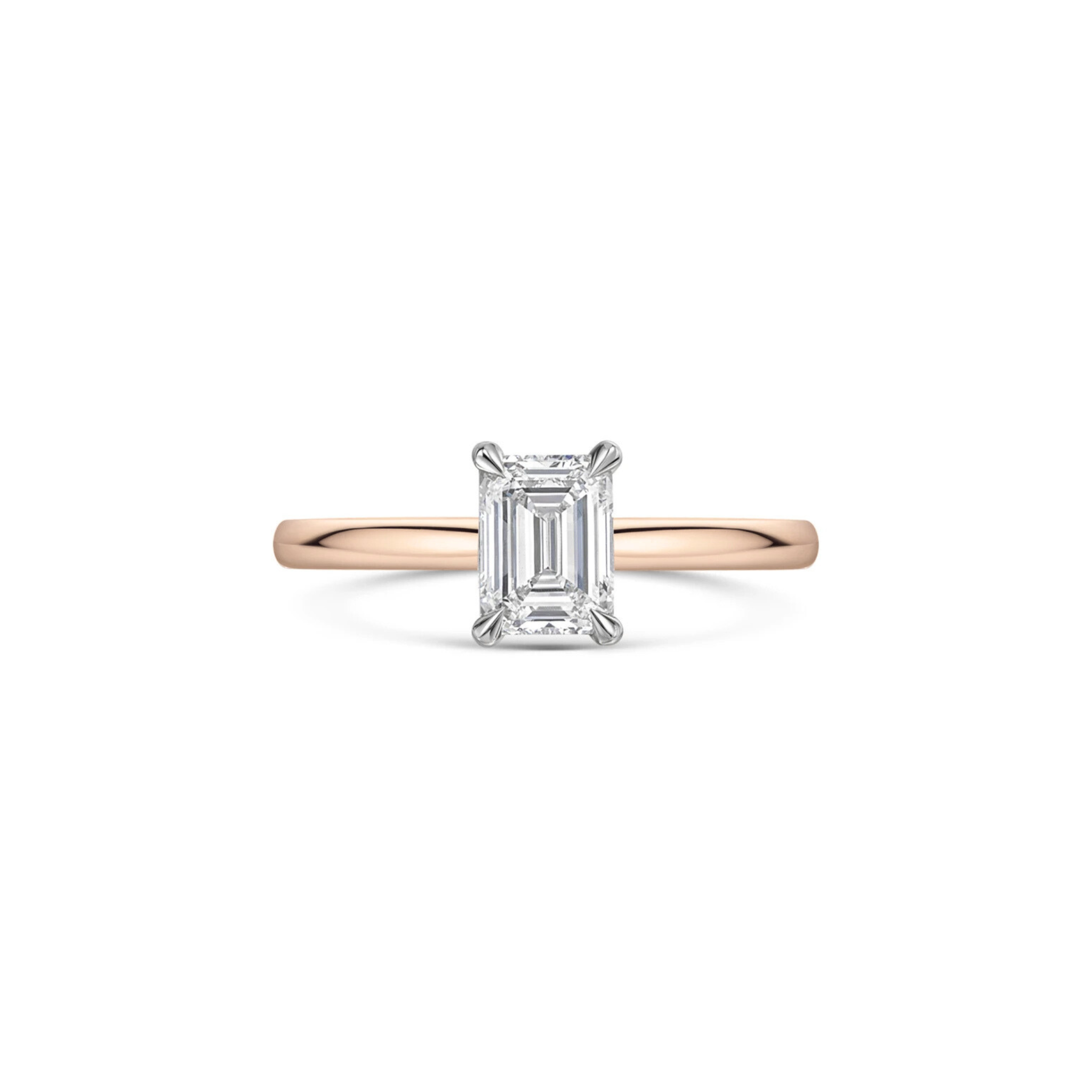 Solana Classic Emerald Cut Diamond Ring 18K Rose Gold -  Best prices for jewelry and diamonds. The best jewelry to shop in Dubai and Abu Dhabi - Dubai Tourism. Best Shopping in Dubai Mall - Fashion Avenue, Mall of Emirates, Dubai, Palm Jumeirah and UAE. Hip-hop custom jewelry and manufacturer supplier - diamond and gold wholesaler. The best place to visit in Dubai during vacation. Richie Gold & Diamond is located in Dubai Gold Souk