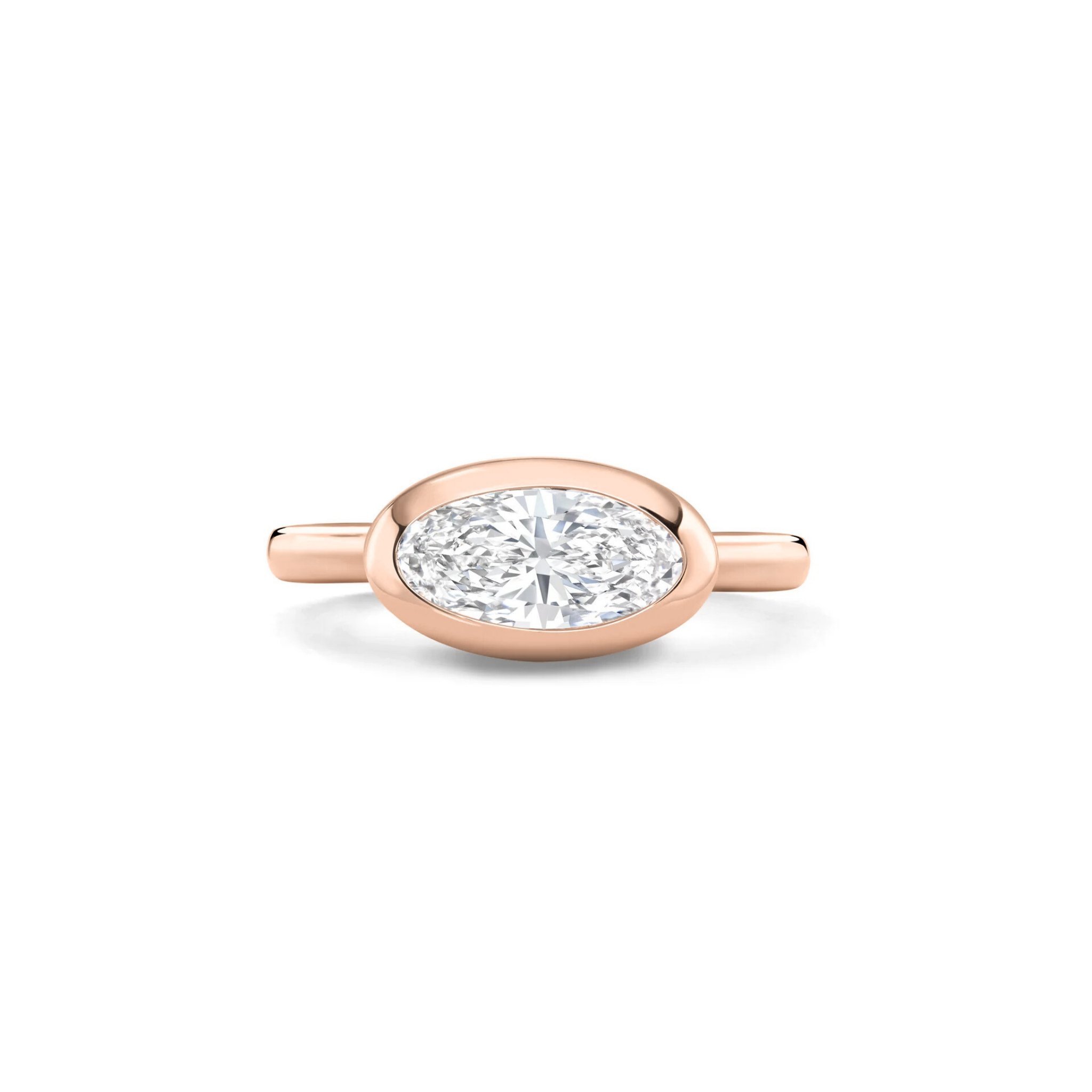 Solara Bezel-Set Oval Diamond Ring 18K Rose Gold - Best prices for jewelry and diamonds. The best jewelry to shop in Dubai and Abu Dhabi - Dubai Tourism. Best Shopping in Dubai Mall - Fashion Avenue, Mall of Emirates, Dubai, Palm Jumeirah and UAE. Hip-hop custom jewelry and manufacturer supplier - diamond and gold wholesaler. The best place to visit in Dubai during vacation. Richie Gold & Diamond is located in Dubai Gold Souk