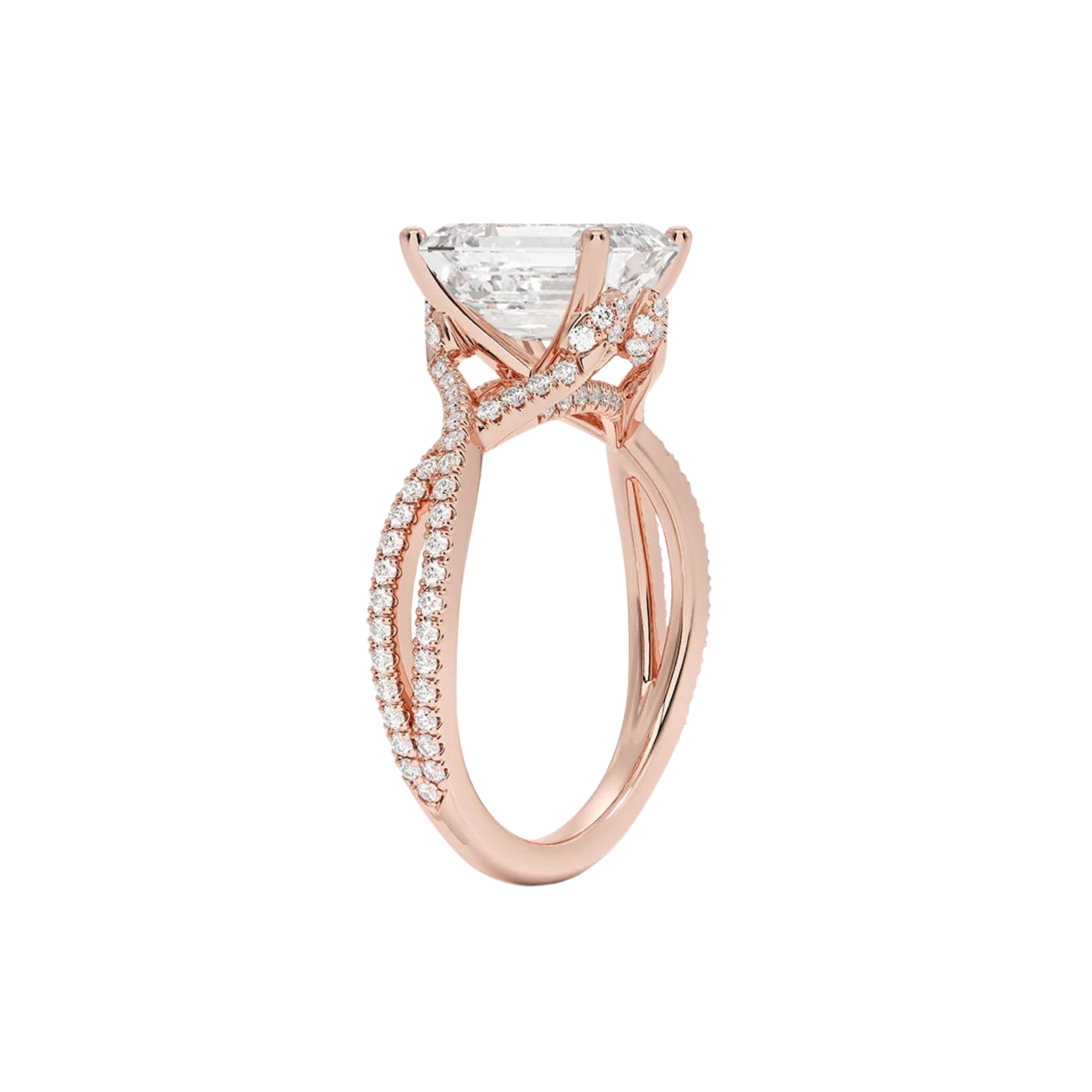 Solavine Emerald Twist Pavé Ring in 18K Rose Gold - Best prices for jewelry and diamonds. The best jewelry to shop in Dubai and Abu Dhabi - Dubai Tourism. Best Shopping in Dubai Mall - Fashion Avenue, Mall of Emirates, Dubai, Palm Jumeirah and UAE. Hip-hop custom jewelry and manufacturer supplier - diamond and gold wholesaler. The best place to visit in Dubai during vacation. Richie Gold & Diamond is located in Dubai Gold Souk