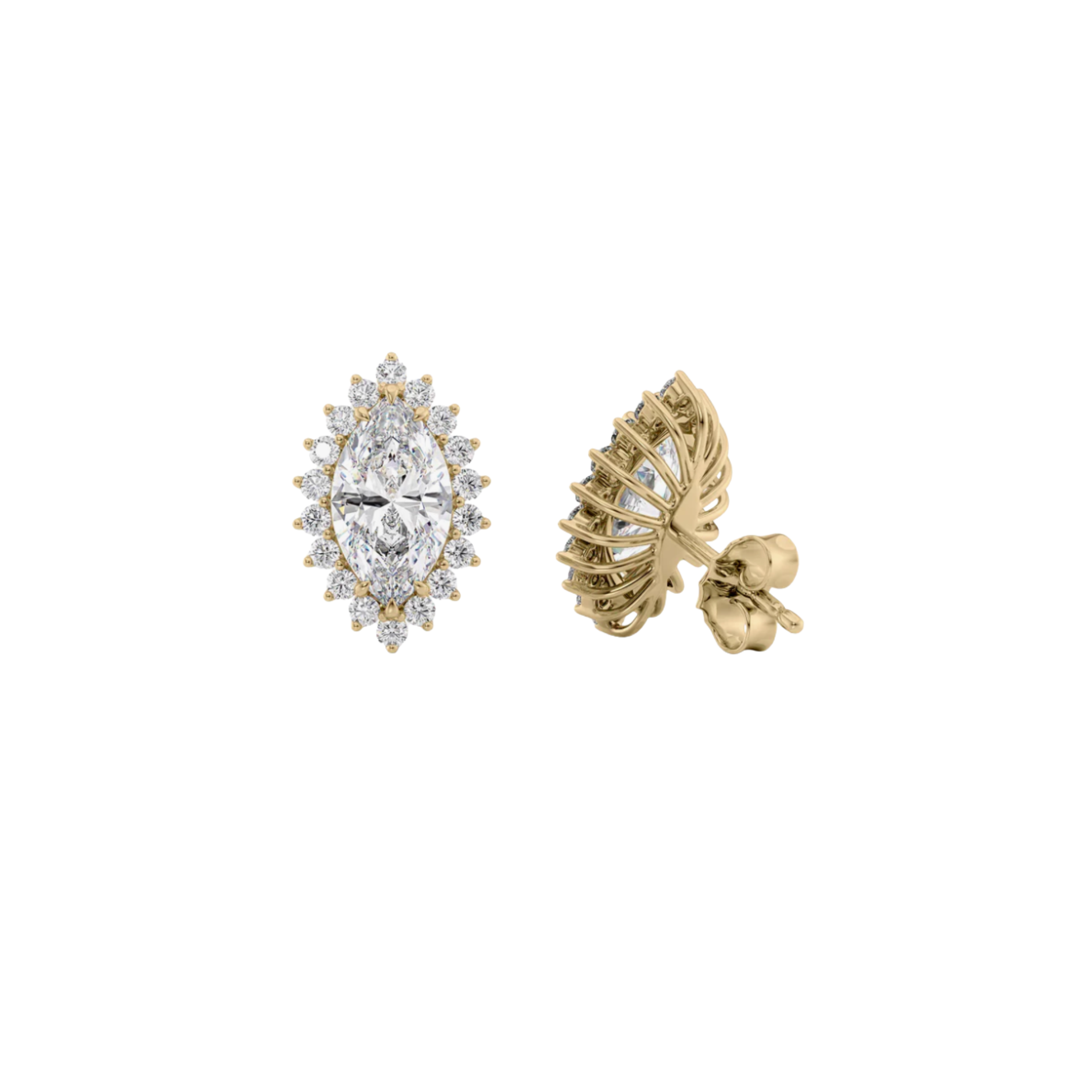 Solis Marquise-Cut Diamond Halo Earrings 18K Gold - Natural Diamonds & Lab Grown Diamonds - Best prices for jewelry and diamonds. The best jewelry to shop in Dubai and Abu Dhabi - Dubai Tourism. Best Shopping in Dubai Mall - Fashion Avenue, Mall of Emirates, Dubai, Palm Jumeirah and UAE. Hip-hop custom jewelry and manufacturer supplier - diamond and gold wholesaler. The best place to visit in Dubai during vacation. Richie Gold & Diamond is located in Dubai Gold Souk