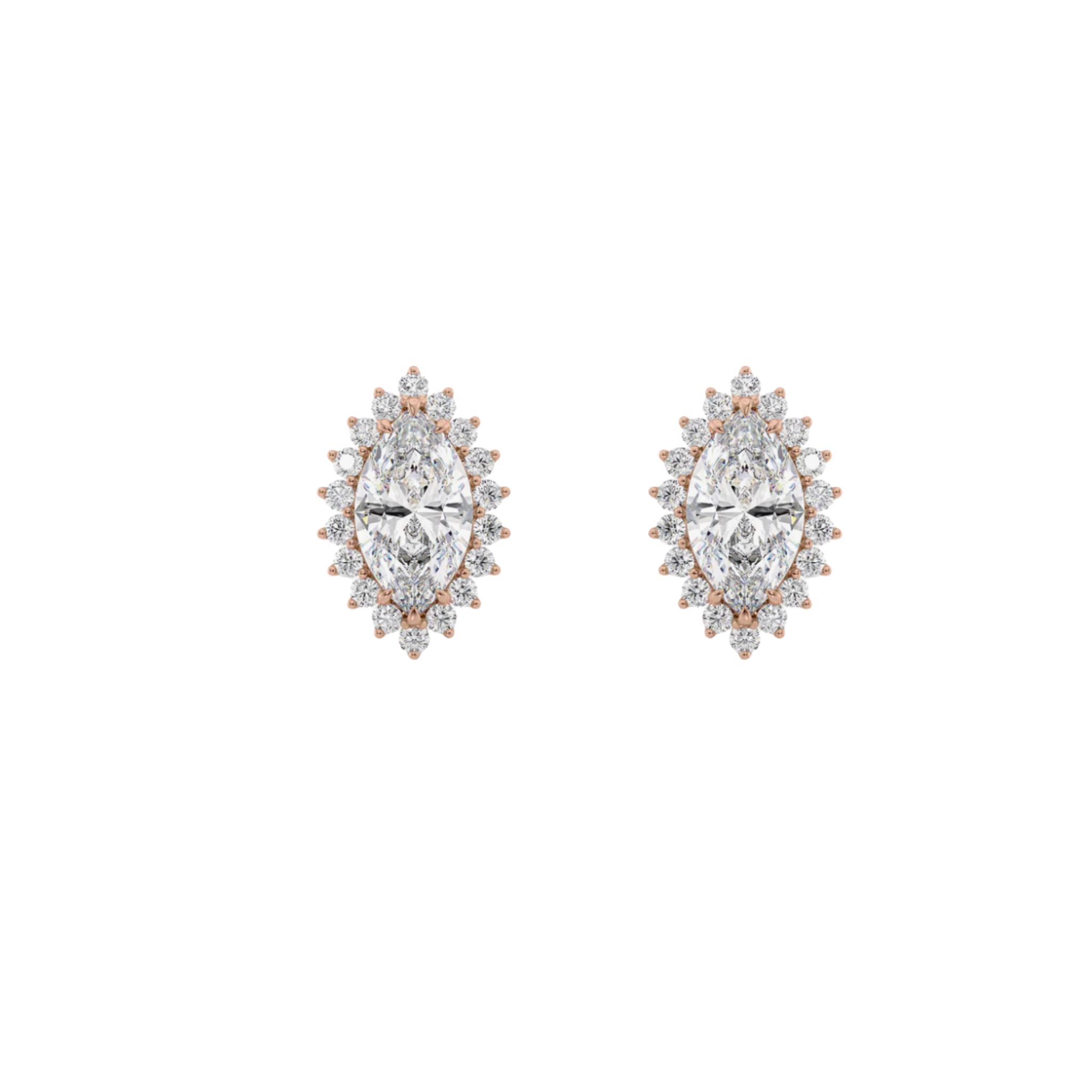 Solis Marquise-Cut Diamond Halo Earrings 18K Rose Gold - Natural Diamonds & Lab Grown Diamonds - Best prices for jewelry and diamonds. The best jewelry to shop in Dubai and Abu Dhabi - Dubai Tourism. Best Shopping in Dubai Mall - Fashion Avenue, Mall of Emirates, Dubai, Palm Jumeirah and UAE. Hip-hop custom jewelry and manufacturer supplier - diamond and gold wholesaler. The best place to visit in Dubai during vacation. Richie Gold & Diamond is located in Dubai Gold Souk