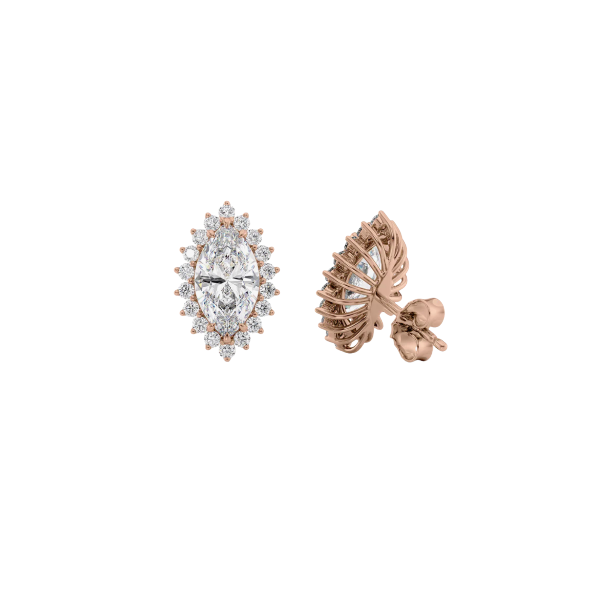 Solis Marquise-Cut Diamond Halo Earrings 18K Rose Gold - Natural Diamonds & Lab Grown Diamonds - Best prices for jewelry and diamonds. The best jewelry to shop in Dubai and Abu Dhabi - Dubai Tourism. Best Shopping in Dubai Mall - Fashion Avenue, Mall of Emirates, Dubai, Palm Jumeirah and UAE. Hip-hop custom jewelry and manufacturer supplier - diamond and gold wholesaler. The best place to visit in Dubai during vacation. Richie Gold & Diamond is located in Dubai Gold Souk