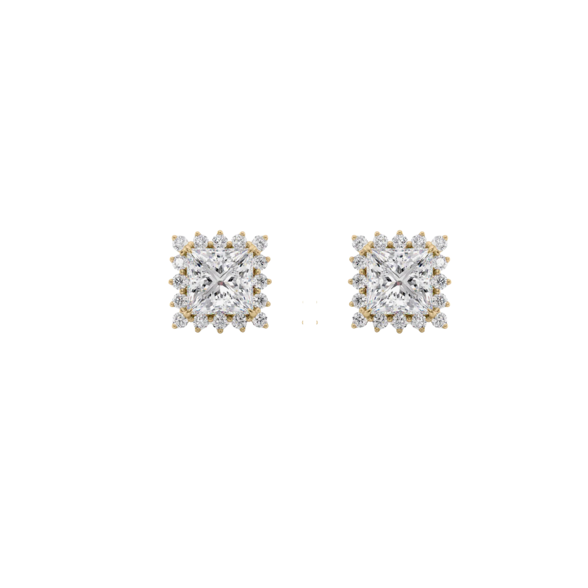 Solis Princess-Cut Diamond Halo Earrings 18K Gold - Natural Diamonds & Lab Grown Diamonds - Best prices for jewelry and diamonds. The best jewelry to shop in Dubai and Abu Dhabi - Dubai Tourism. Best Shopping in Dubai Mall - Fashion Avenue, Mall of Emirates, Dubai, Palm Jumeirah and UAE. Hip-hop custom jewelry and manufacturer supplier - diamond and gold wholesaler. The best place to visit in Dubai during vacation. Richie Gold & Diamond is located in Dubai Gold Souk