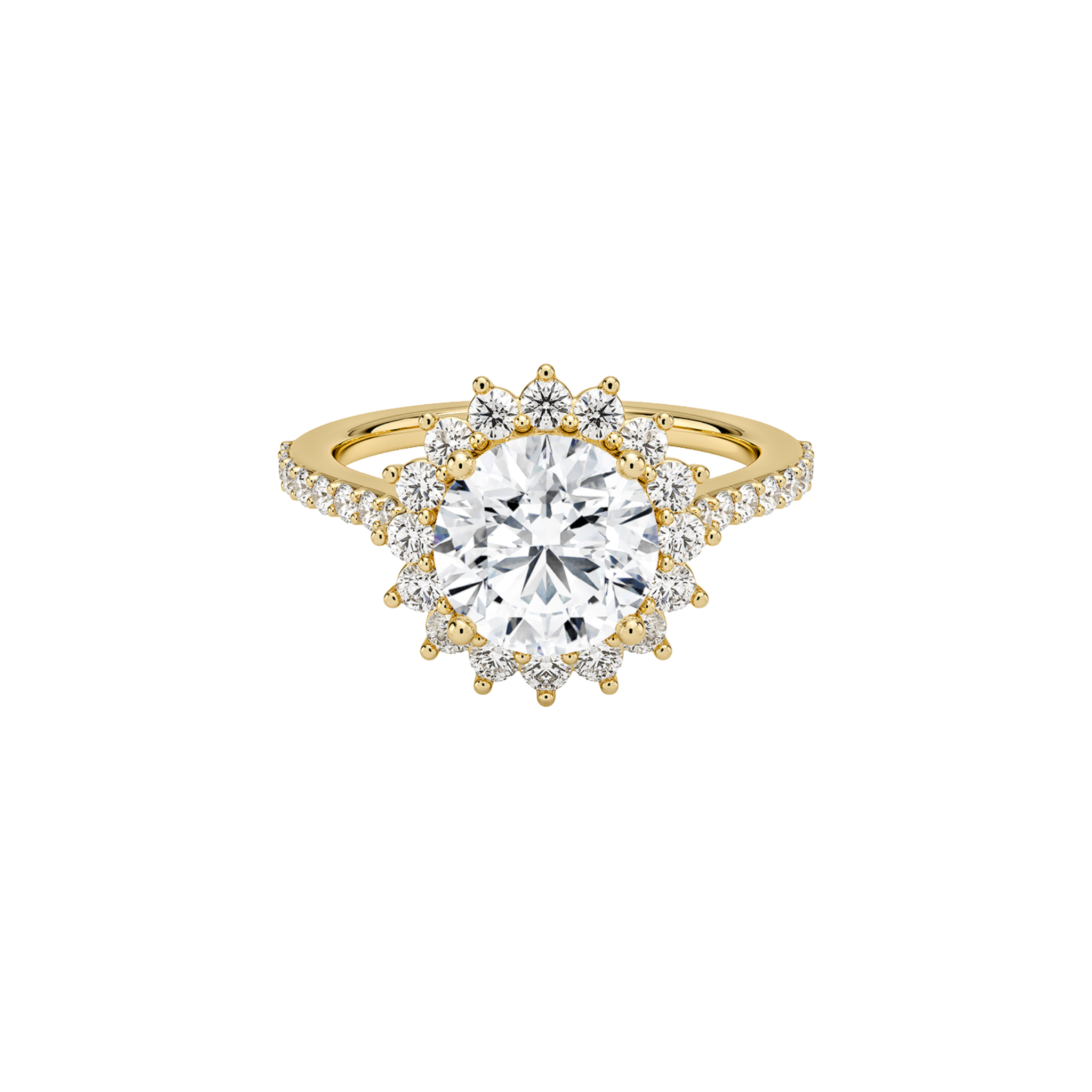 Solis Round Radiant Halo Ring 18K Gold - Best prices for jewelry and diamonds. The best jewelry to shop in Dubai and Abu Dhabi - Dubai Tourism. Best Shopping in Dubai Mall - Fashion Avenue, Mall of Emirates, Dubai, Palm Jumeirah and UAE. Hip-hop custom jewelry and manufacturer supplier - diamond and gold wholesaler. The best place to visit in Dubai during vacation. Richie Gold & Diamond is located in Dubai Gold Souk