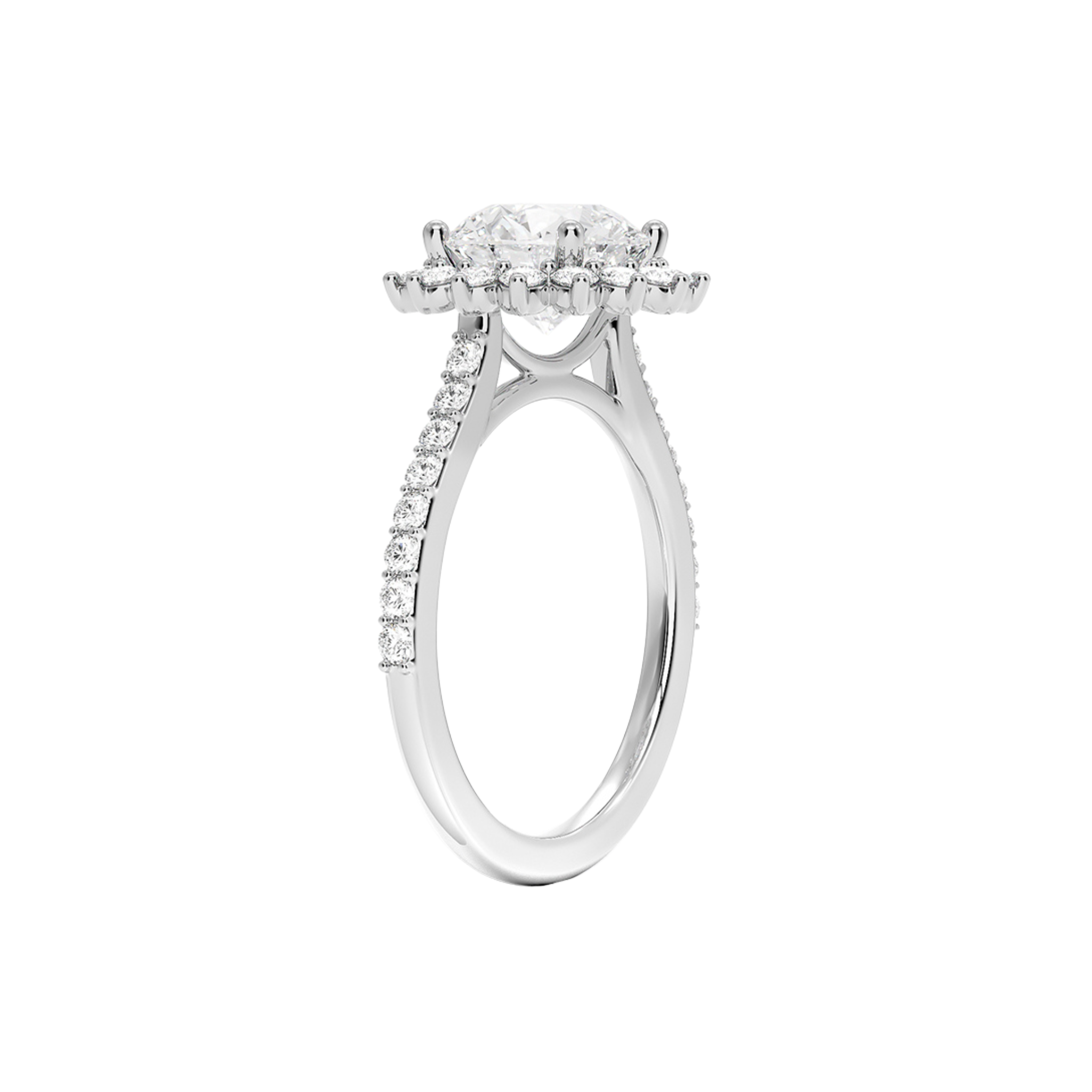 Solis Round Radiant Halo Ring 18K White Gold - Best prices for jewelry and diamonds. The best jewelry to shop in Dubai and Abu Dhabi - Dubai Tourism. Best Shopping in Dubai Mall - Fashion Avenue, Mall of Emirates, Dubai, Palm Jumeirah and UAE. Hip-hop custom jewelry and manufacturer supplier - diamond and gold wholesaler. The best place to visit in Dubai during vacation. Richie Gold & Diamond is located in Dubai Gold Souk