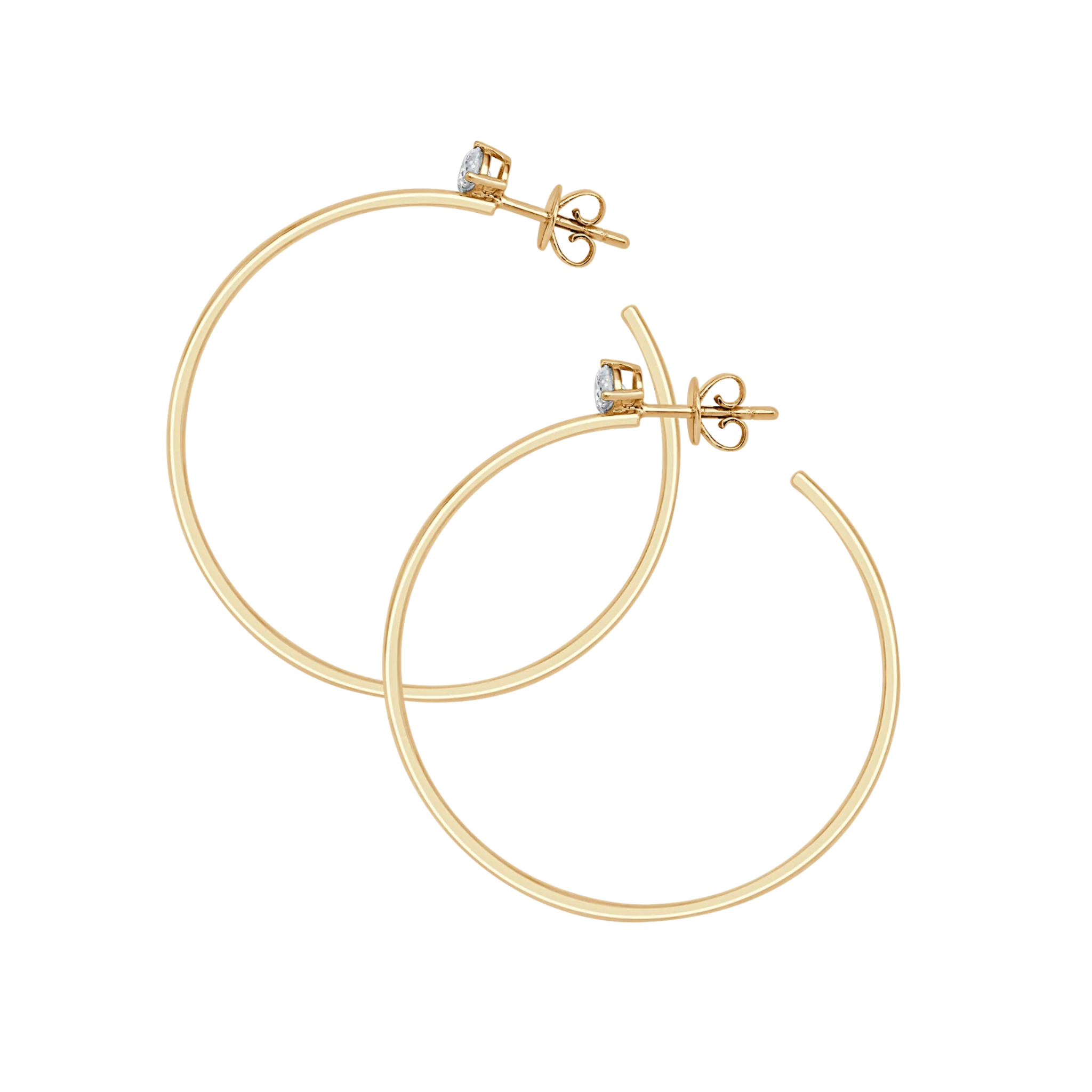 Solitaire Diamond Hoop Earrings 18K Gold  - Natural Diamonds & Lab Grown Diamonds  - Best prices for jewelry and diamonds. The best jewelry to shop in Dubai and Abu Dhabi - Dubai Tourism. Best Shopping in Dubai Mall - Fashion Avenue, Mall of Emirates, Dubai, Palm Jumeirah and UAE. Hip-hop custom jewelry and manufacturer supplier - diamond and gold wholesaler. The best place to visit in Dubai during vacation. Richie Gold & Diamond is located in Dubai Gold Souk