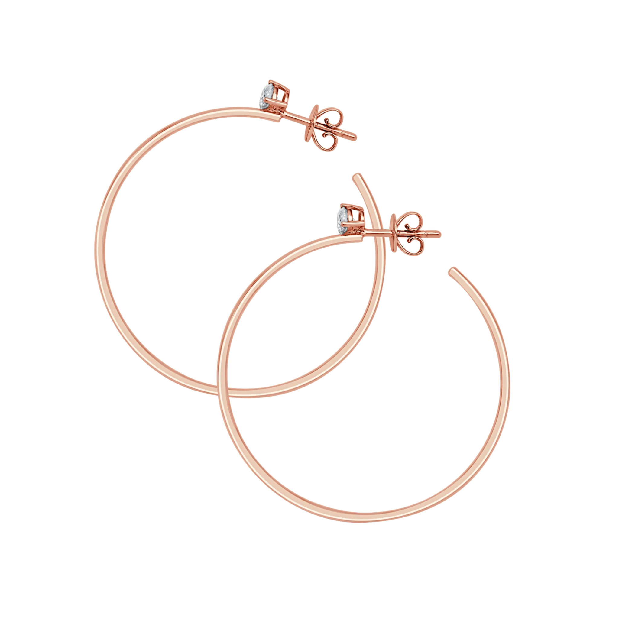 Solitaire Diamond Hoop Earrings 18K Rose Gold  - Natural Diamonds & Lab Grown Diamonds  - Best prices for jewelry and diamonds. The best jewelry to shop in Dubai and Abu Dhabi - Dubai Tourism. Best Shopping in Dubai Mall - Fashion Avenue, Mall of Emirates, Dubai, Palm Jumeirah and UAE. Hip-hop custom jewelry and manufacturer supplier - diamond and gold wholesaler. The best place to visit in Dubai during vacation. Richie Gold & Diamond is located in Dubai Gold Souk