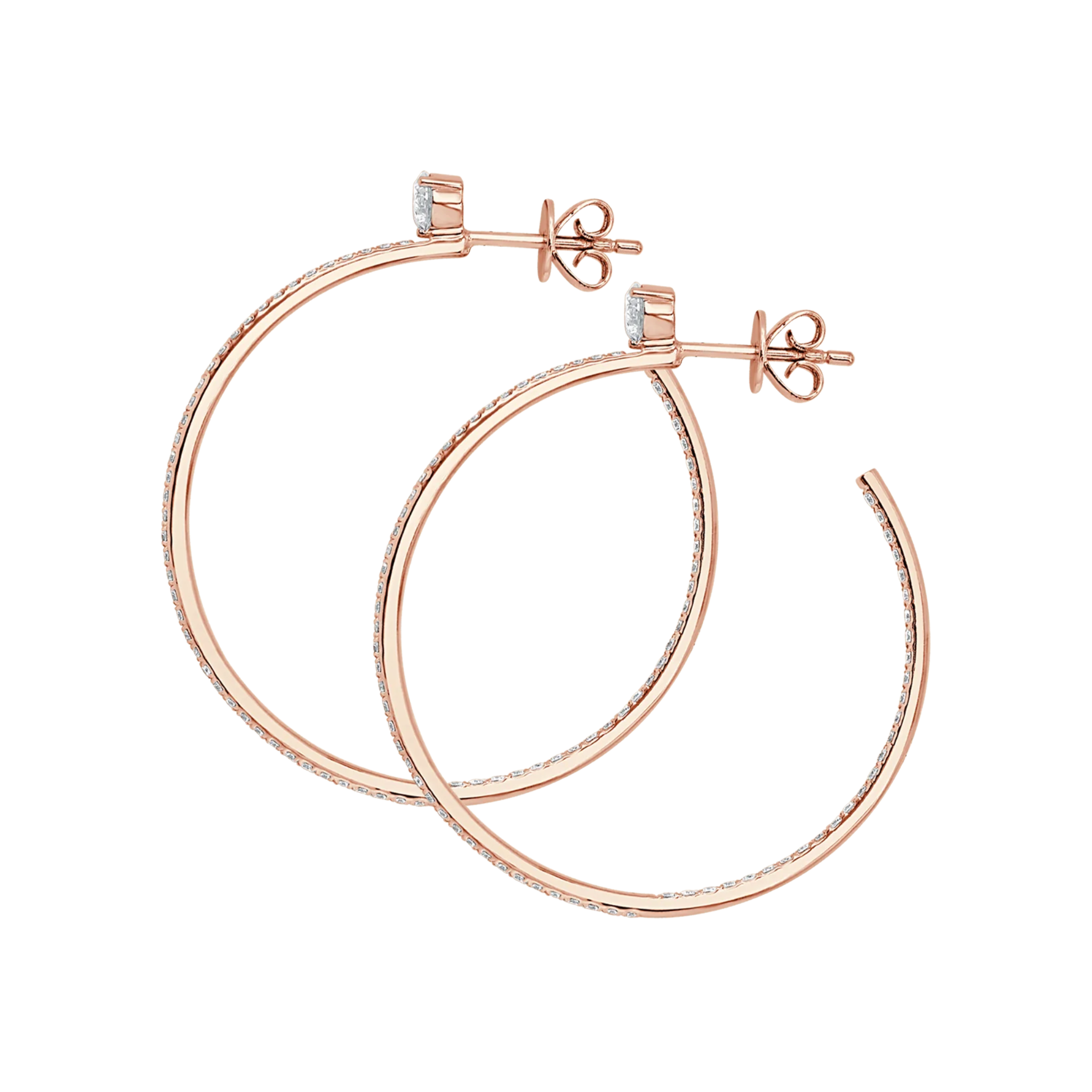 Solitaire Inside/Out Diamond Hoop Earrings 18K Rose Gold  - Natural Diamonds & Lab Grown Diamonds  - Best prices for jewelry and diamonds. The best jewelry to shop in Dubai and Abu Dhabi - Dubai Tourism. Best Shopping in Dubai Mall - Fashion Avenue, Mall of Emirates, Dubai, Palm Jumeirah and UAE. Hip-hop custom jewelry and manufacturer supplier - diamond and gold wholesaler. The best place to visit in Dubai during vacation. Richie Gold & Diamond is located in Dubai Gold Souk