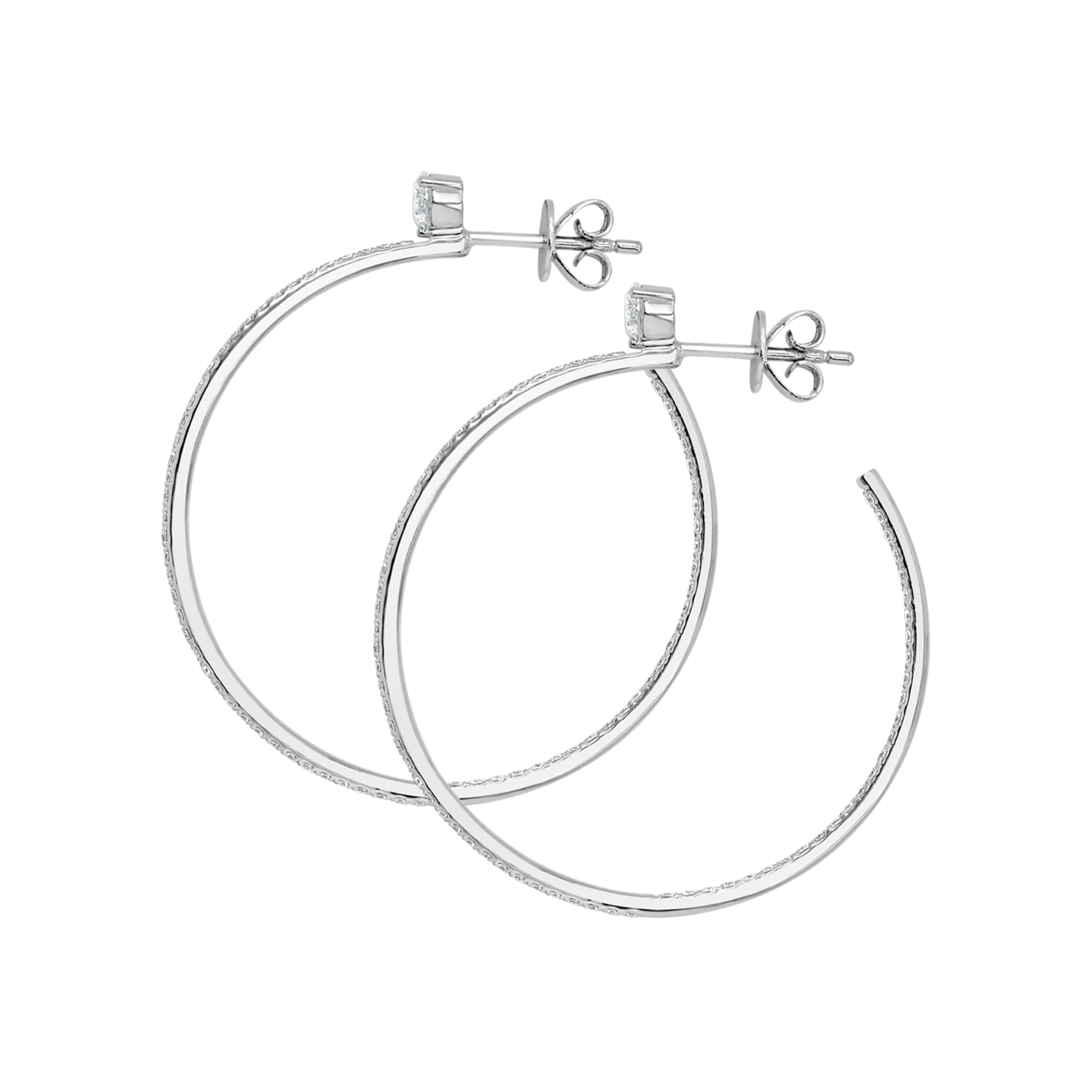 Solitaire Inside/Out Diamond Hoop Earrings 18K White Gold  - Natural Diamonds & Lab Grown Diamonds  - Best prices for jewelry and diamonds. The best jewelry to shop in Dubai and Abu Dhabi - Dubai Tourism. Best Shopping in Dubai Mall - Fashion Avenue, Mall of Emirates, Dubai, Palm Jumeirah and UAE. Hip-hop custom jewelry and manufacturer supplier - diamond and gold wholesaler. The best place to visit in Dubai during vacation. Richie Gold & Diamond is located in Dubai Gold Souk