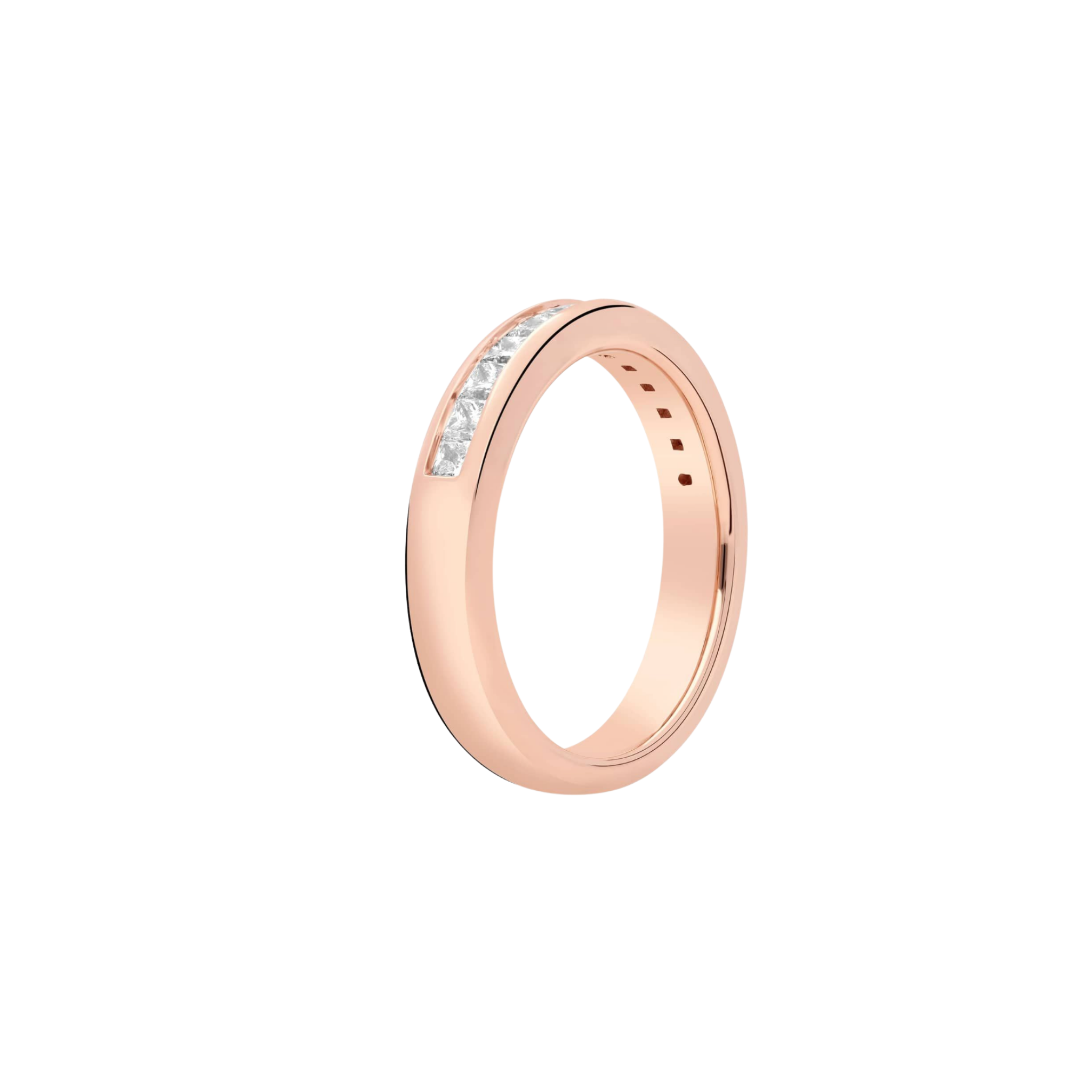 Soltra Princess Cut Channel Band 18K Rose Gold - Natural diamond and lab grown diamond engagement rings and wedding bands at unbeatable prices. Best bridal jewelry collections in Dubai and Abu Dhabi, featuring custom-made rings, timeless solitaires, and luxury wedding sets. Richie Gold & Diamond in the heart of Dubai Gold Souk — your trusted destination for engagement rings, wedding bands, and fine jewelry in the UAE, Dubai Mall, Fashion Avenue, Mall of the Emirates, and Palm Jumeirah